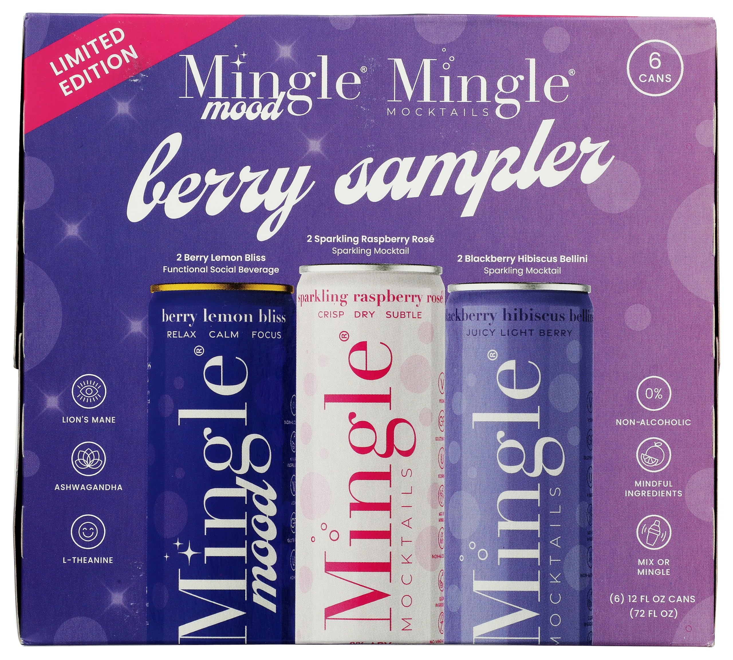 Mingle Non-Alcoholic Berry Sampler 6pk Cans, 12 FZ