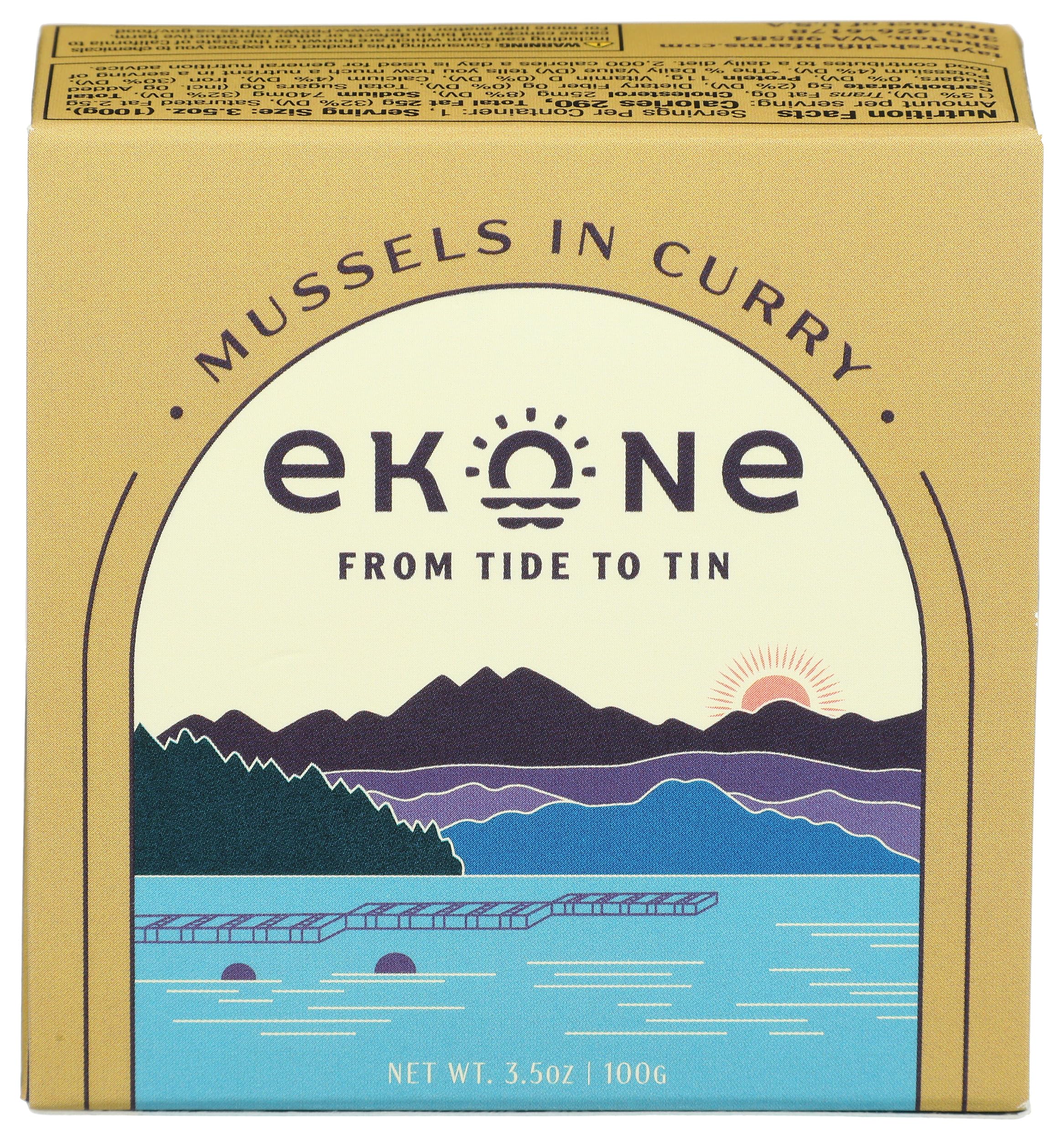 Ekone Oyster Company Mussels in Curry, 3.5 OZ