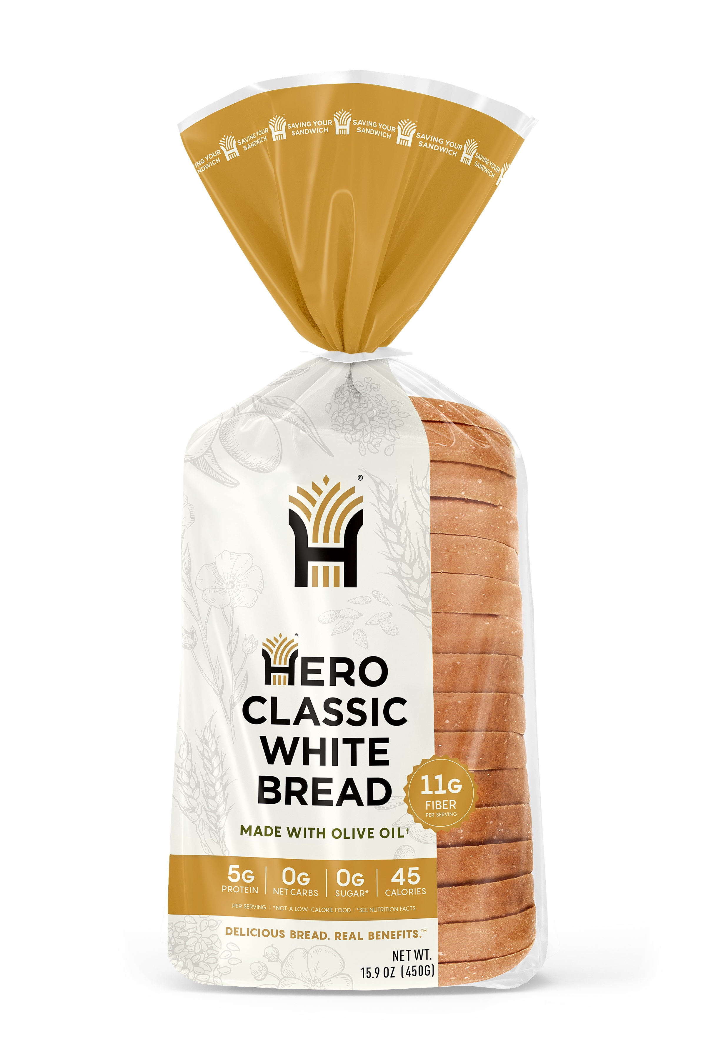 Hero Bread Sliced White Bread, 15.9 oz Loaf