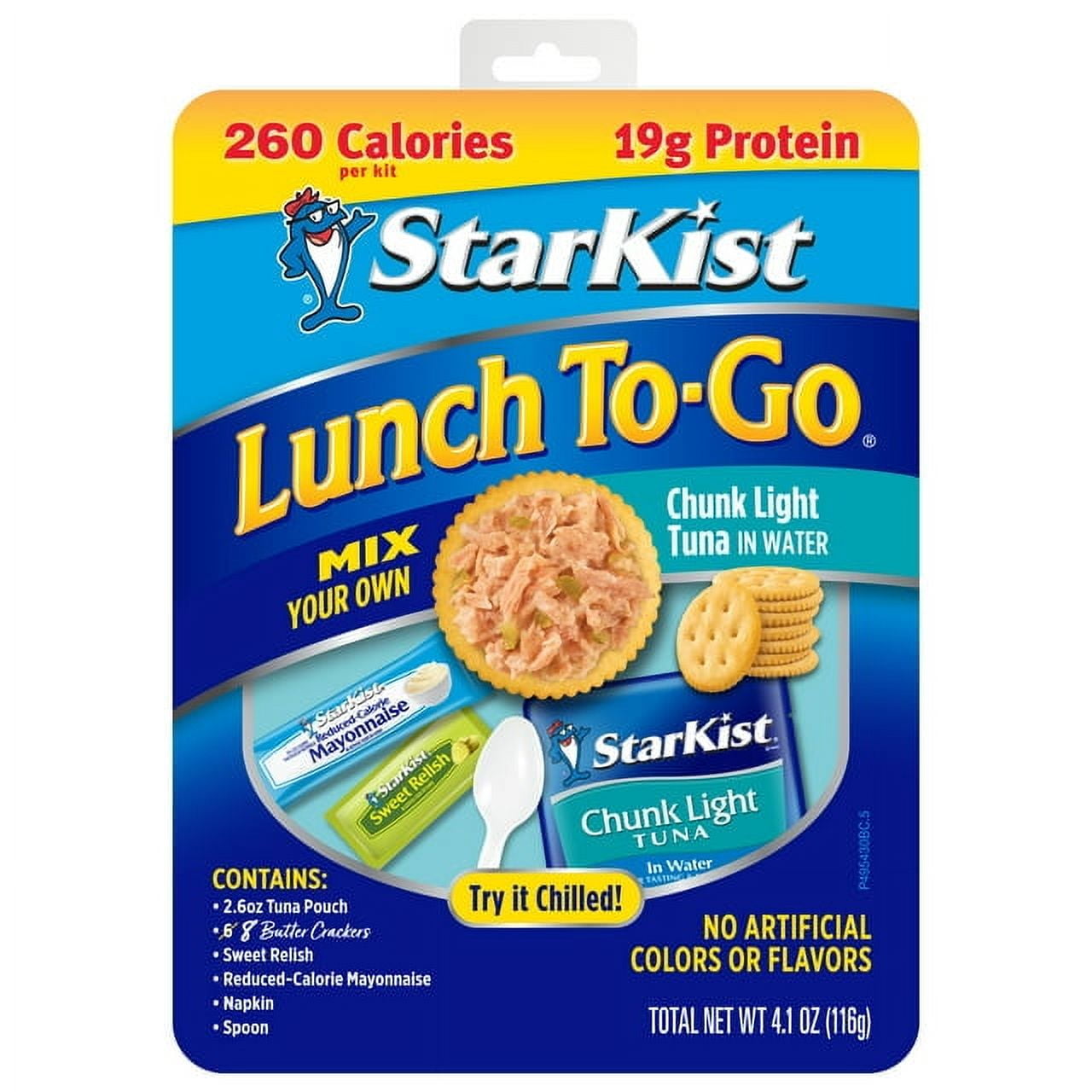 (4 pack) StarKist Lunch-To-Go Mix Your Own Ready-To-Eat Tuna Salad Kit, 4.5 oz Box