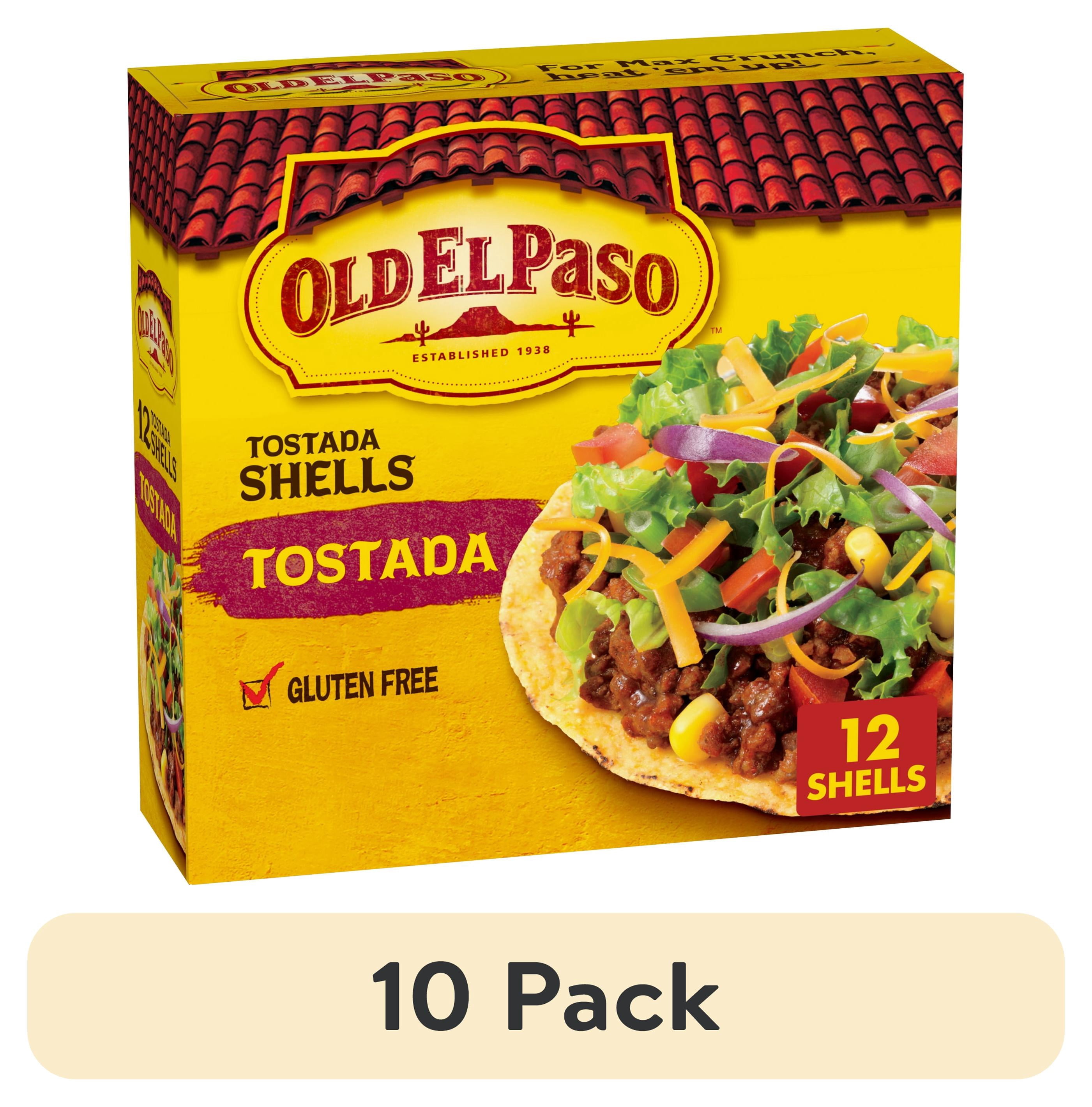 (10 pack) Old El Paso Tostada Shells, Gluten Free, Meal Prep, 12 Ct, 4.5 oz