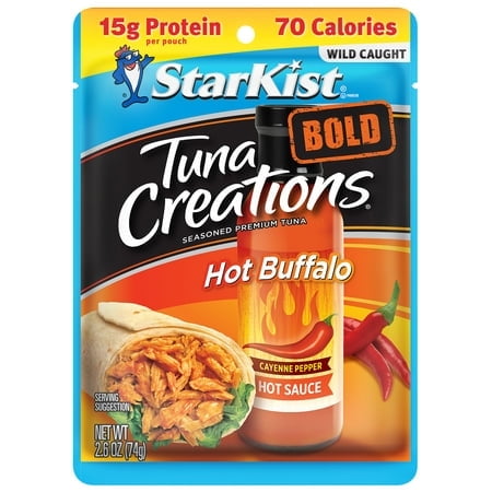 (12 pack) StarKist Tuna Creations BOLD Hot Buffalo Style, Wild Caught, 15g Protein, 2.6 oz Pouch