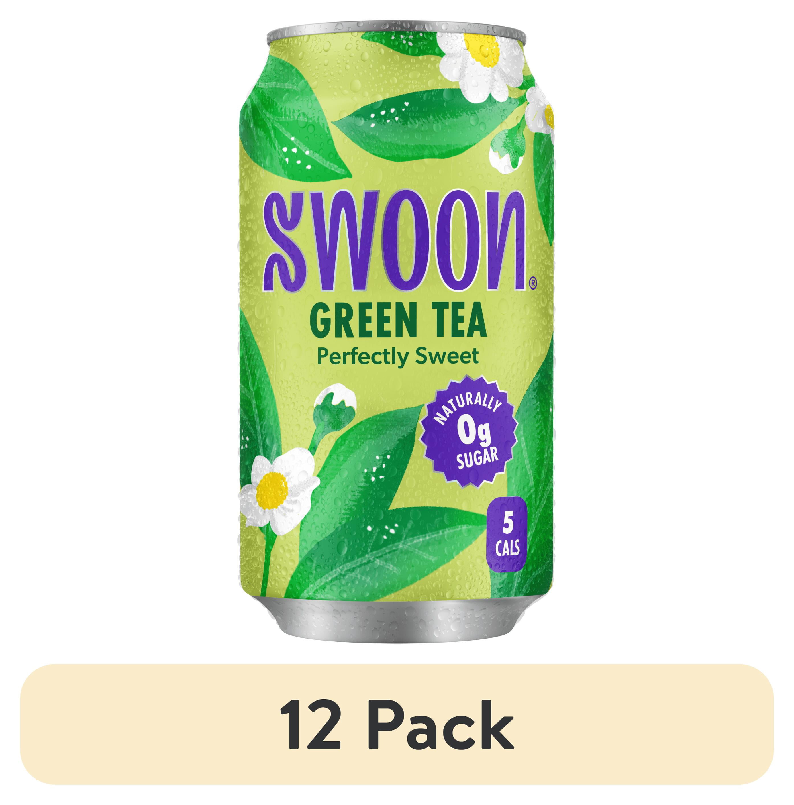 (12 pack) Swoon Zero Sugar Perfectly Sweet Green Tea, 5 Calories, Sugar Free, 12 fl oz Can