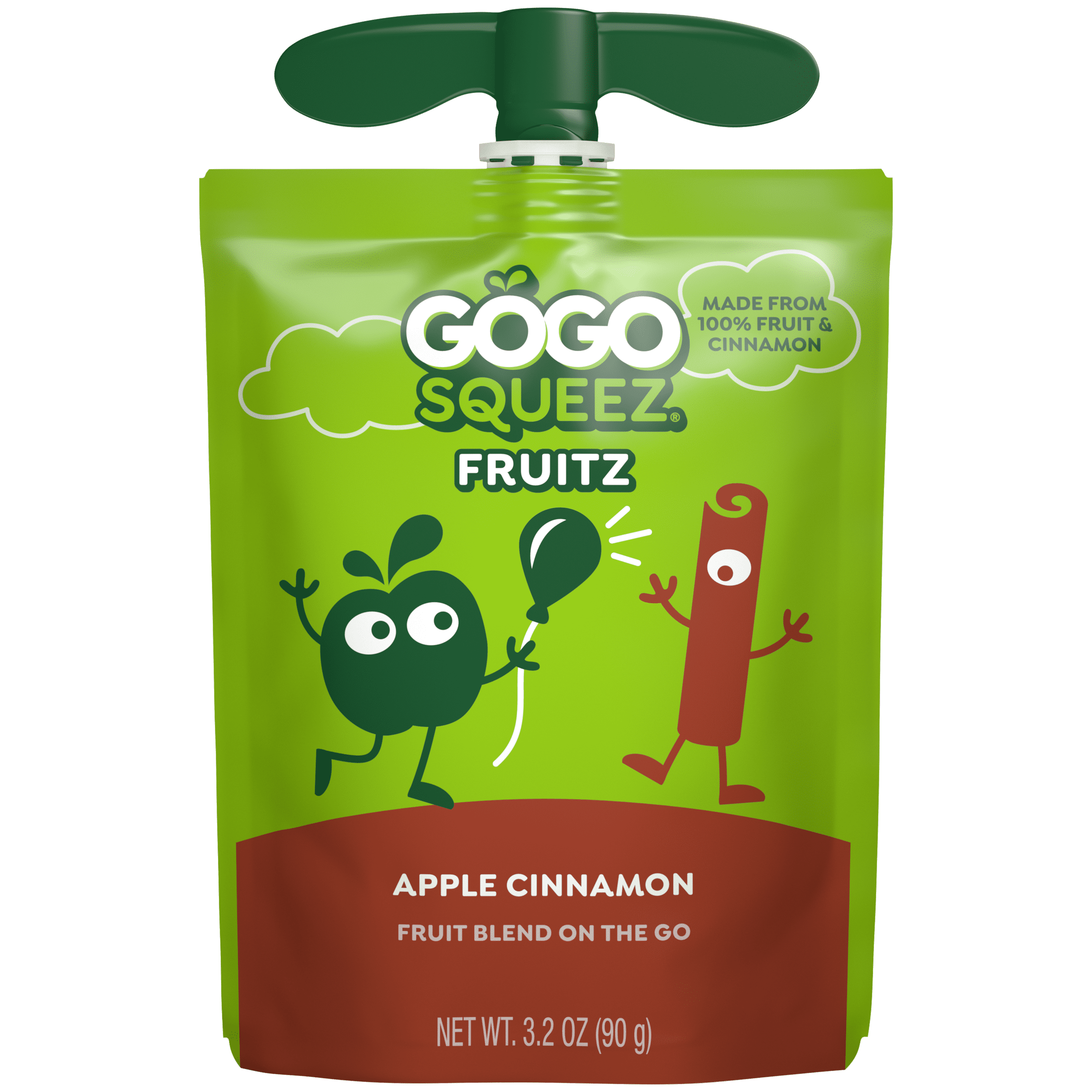 GoGo Squeez Applesauce Cinnamon Snack Pouch 3.2 oz, 1 EACH
