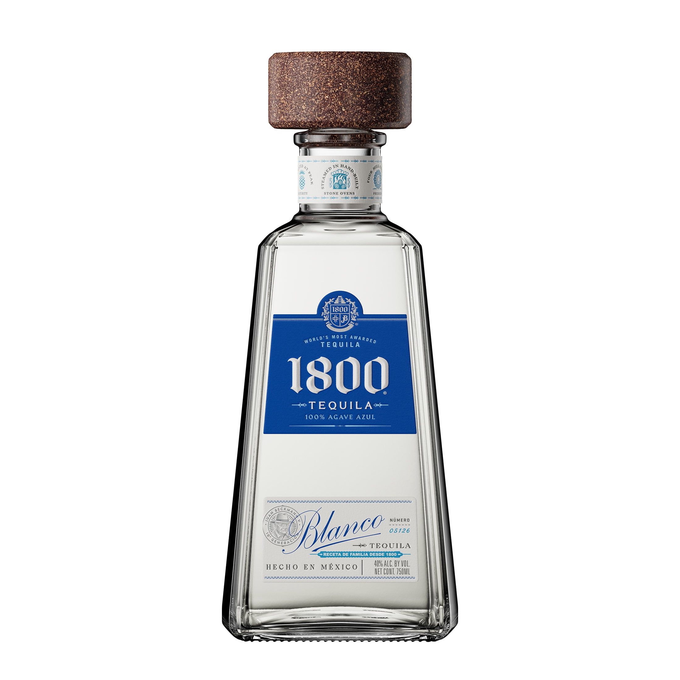 1800 Tequila Blanco, 750 ml Glass Bottle, 40% ABV