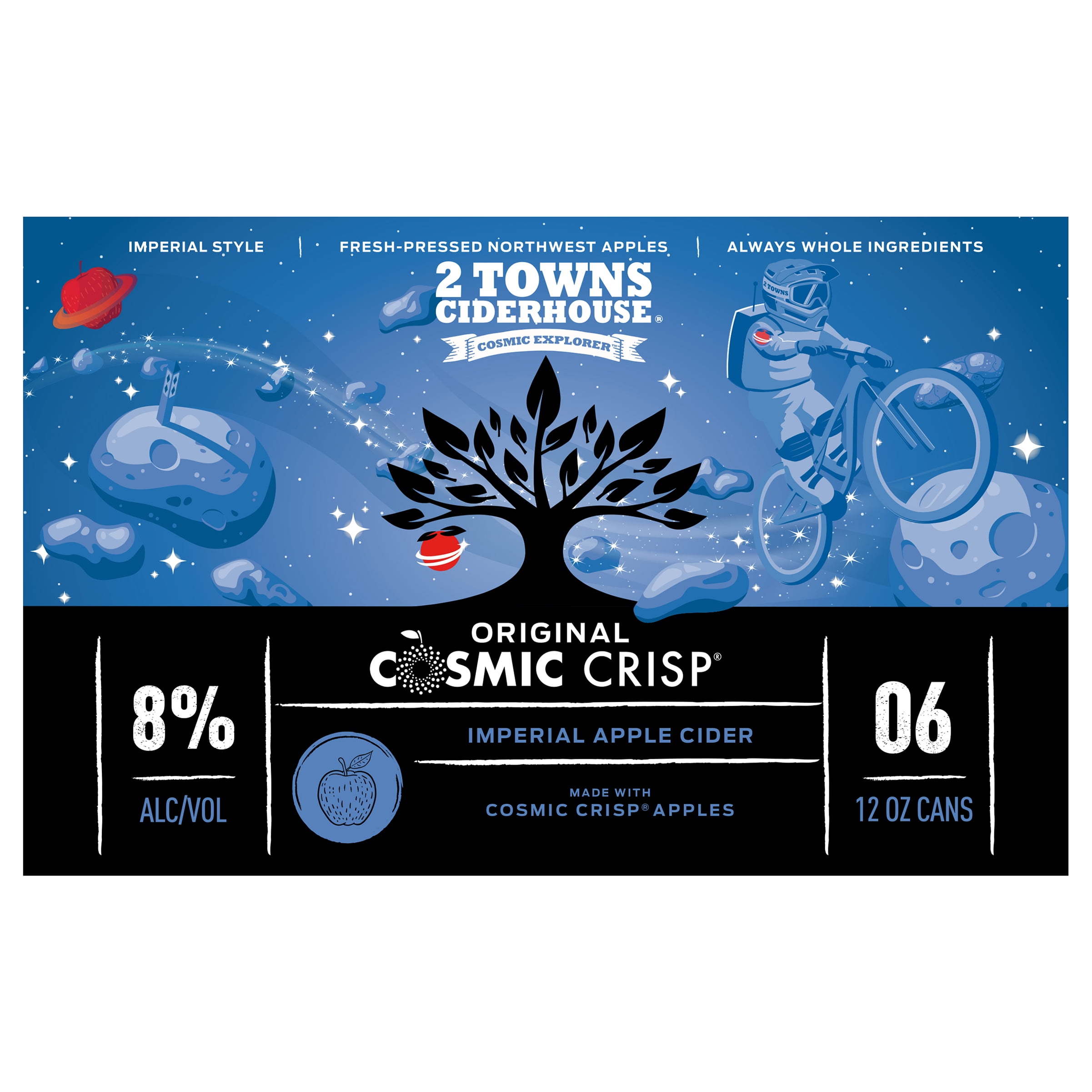 2 Towns Ciderhouse Original Cosmic Crisp Imperial Cider 6-12 OZ Cans