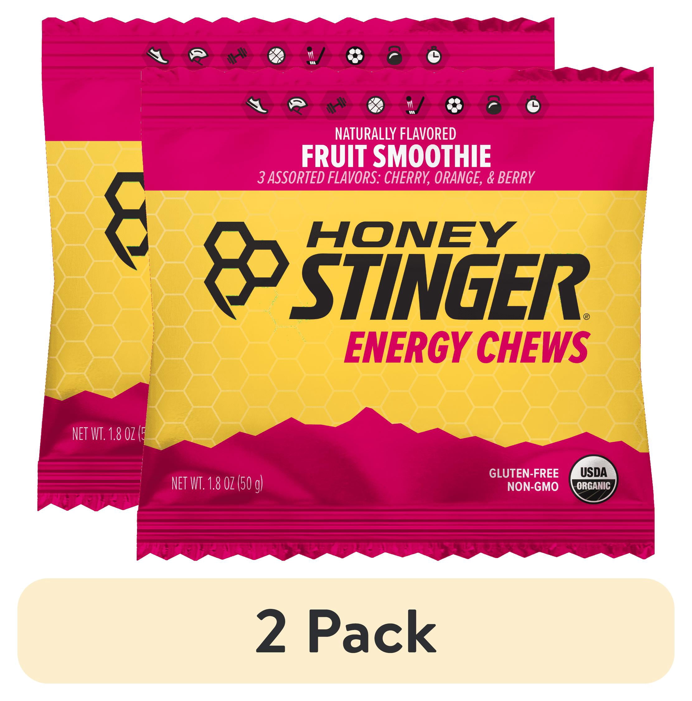 (2 pack) Honey Stinger Organic Energy Chew, Fruit Smoothie, 1.8 oz, 1 Count