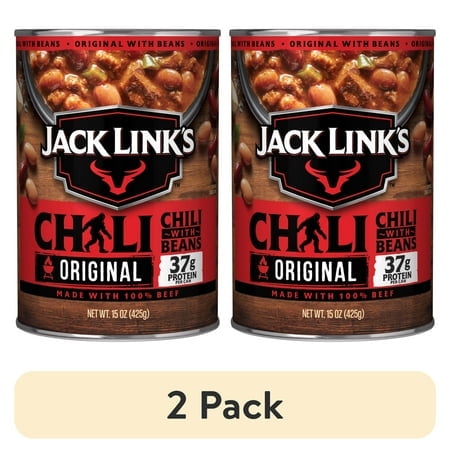 (2 pack) Jack Link's Original Chili with Beans, 15 Ounce Can, 37 Grams of Protein