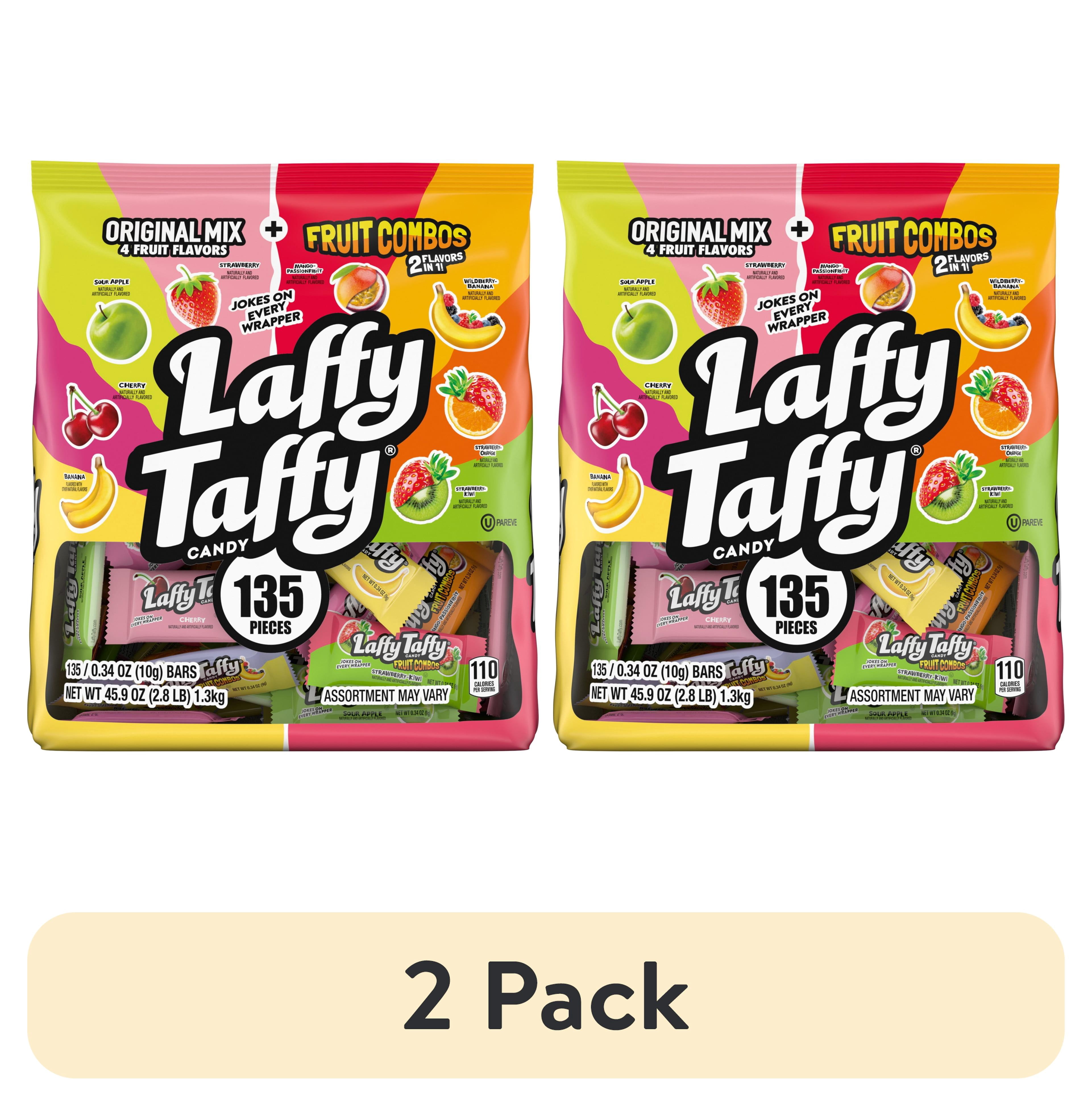 (2 pack) Laffy Taffy, Halloween Candy, Variety Mix Bag Fruit Flavored Candy, Assorted Candy Mix, 135 Pieces
