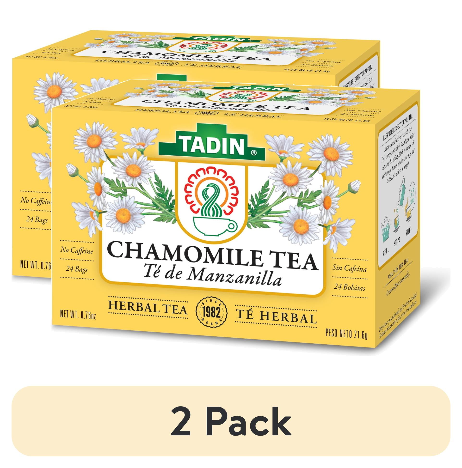 (2 pack) Tadin Chamomile Tea, Herbal Tea, Caffeine-Free Tea, Herbal Tea Bags, 24 Count, Pack of 1