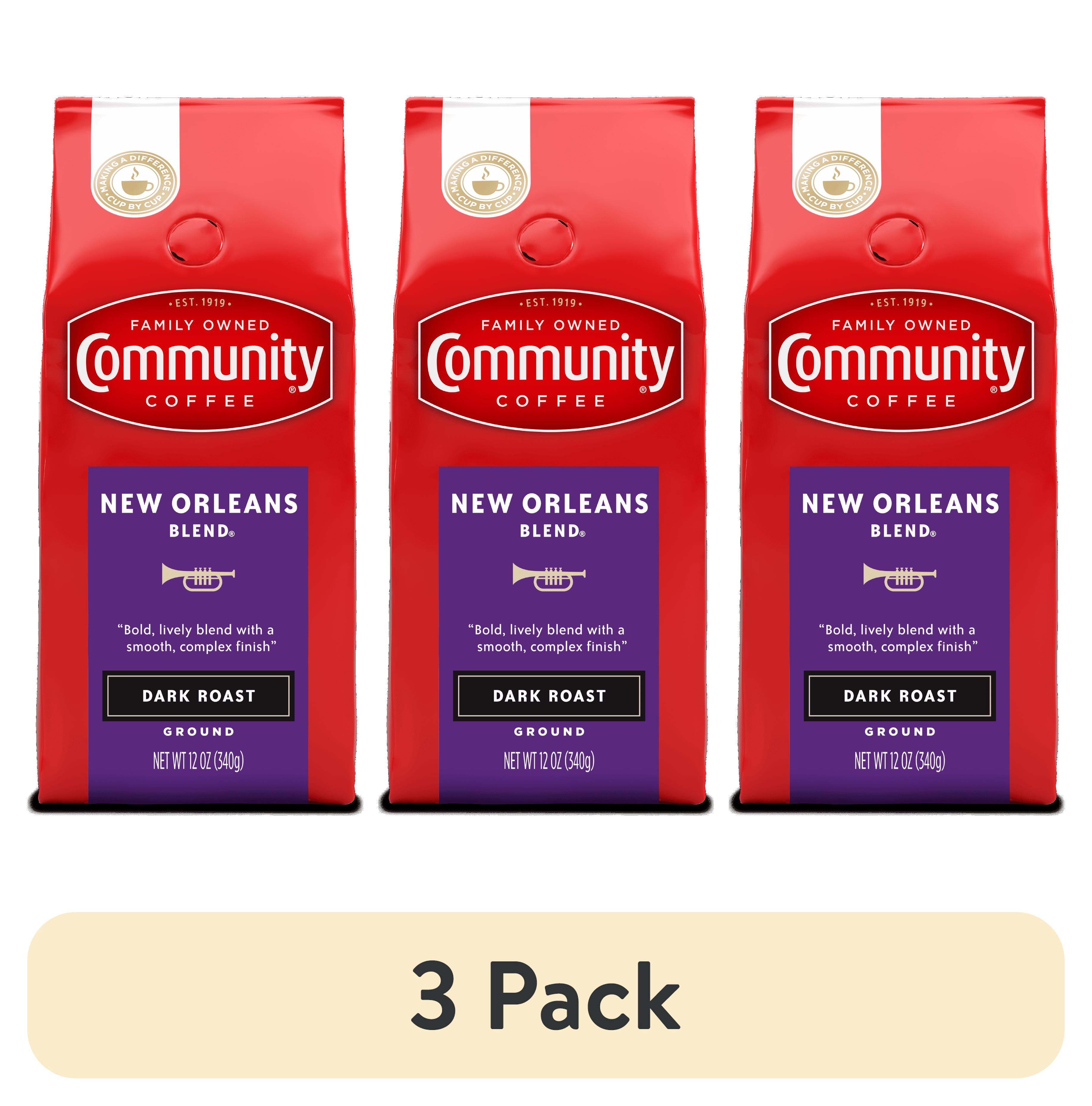 (3 pack) Community Coffee New Orleans Blend Special Dark Roast Ground Coffee 12 oz. Bag