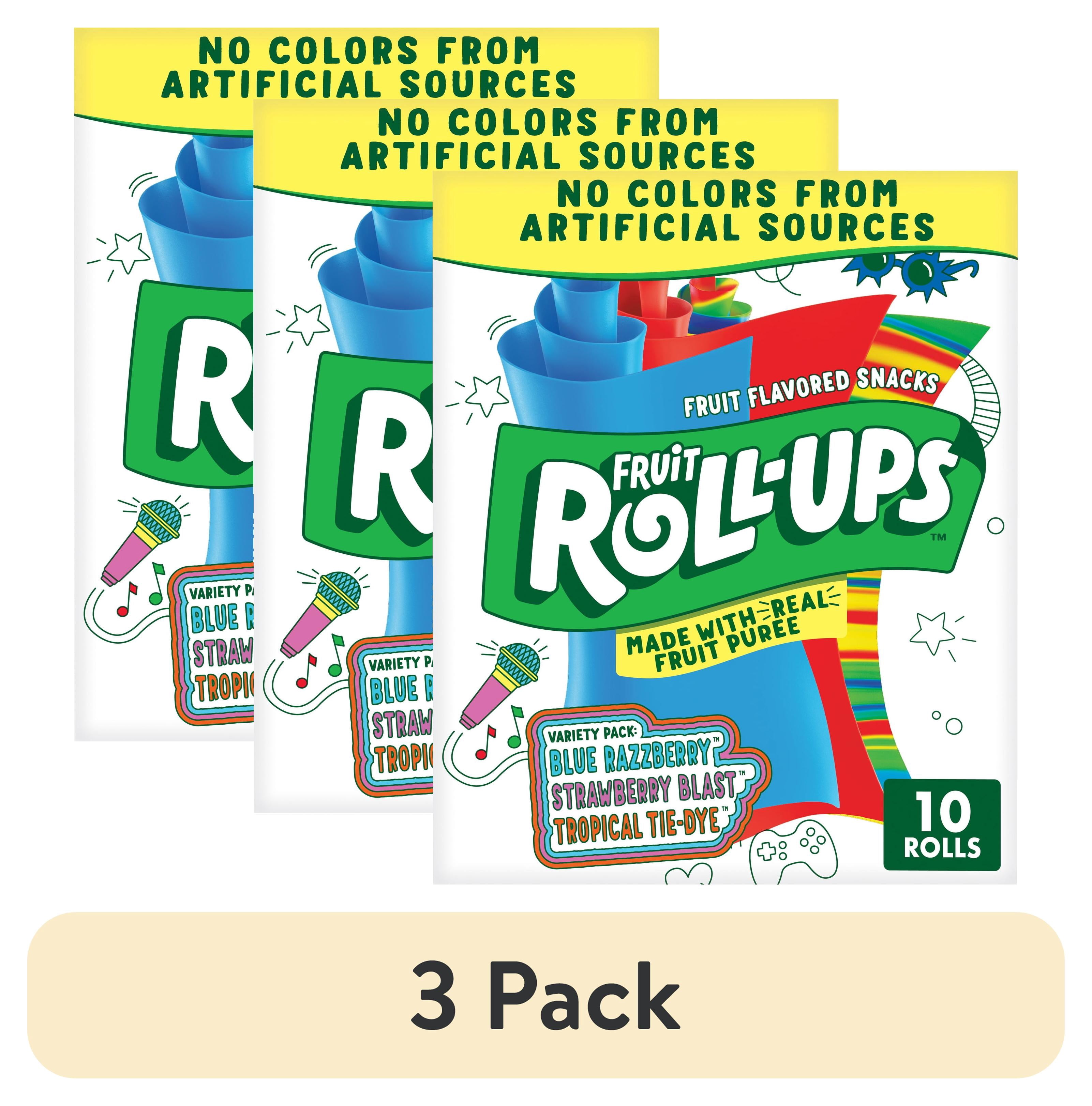 (3 pack) Fruit Roll-Ups Fruit Flavored Snacks, Gluten Free Variety Pack (10 Count)