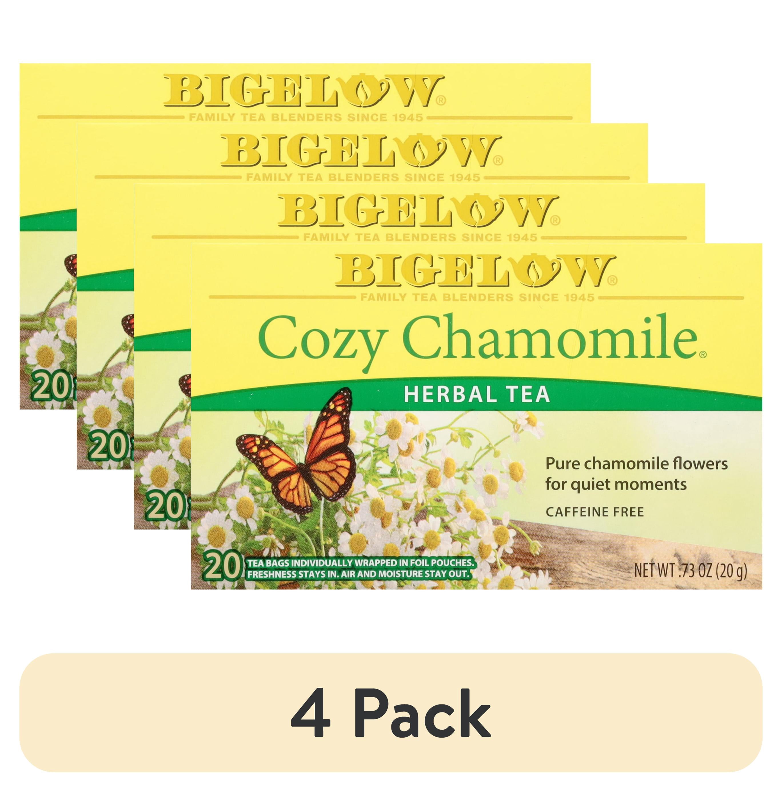 (4 pack) Bigelow Cozy Chamomile, Herbal Tea Bags, 20 Count
