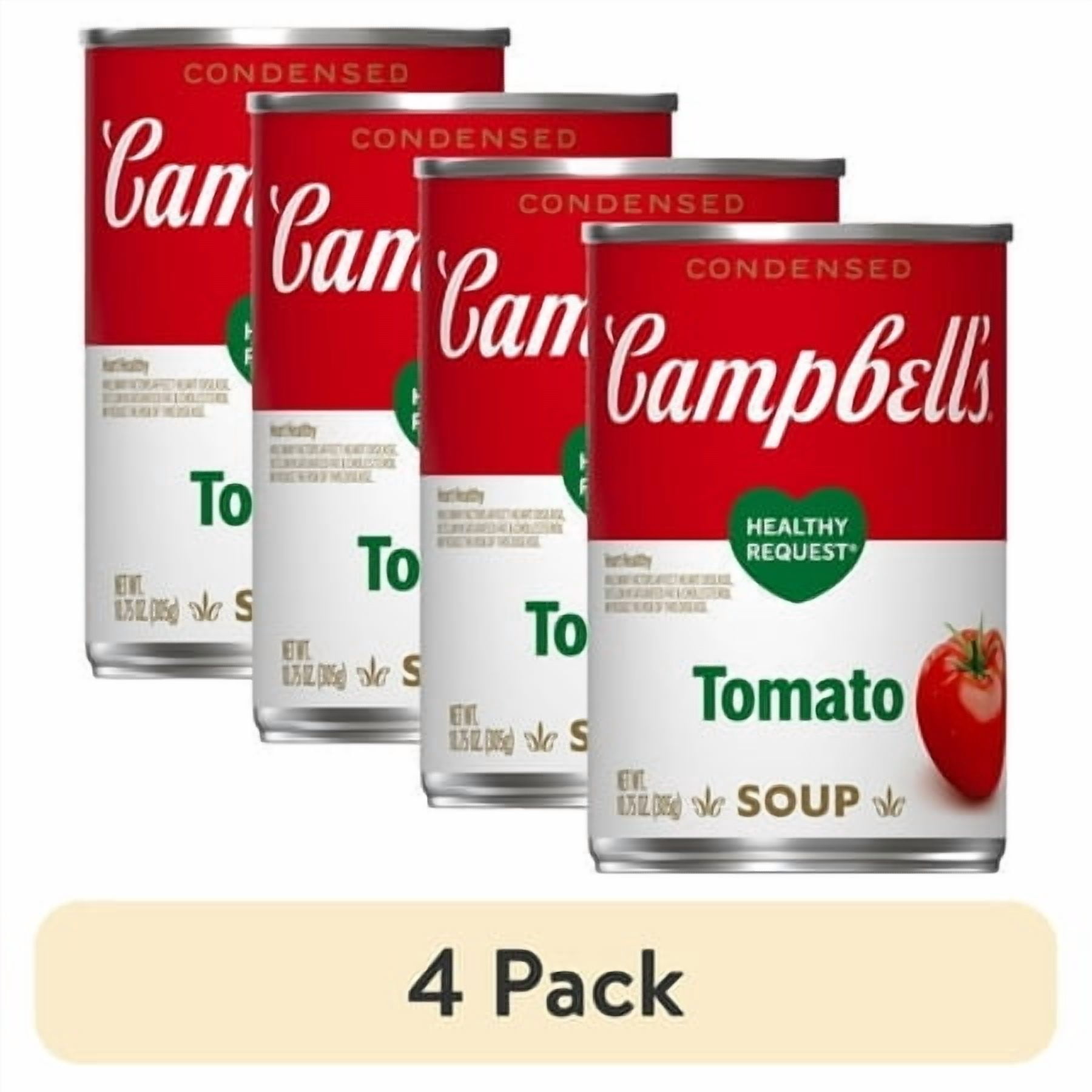 (4 pack) Campbells Condensed Heart Healthy Tomato Soup, 10.75 oz Can