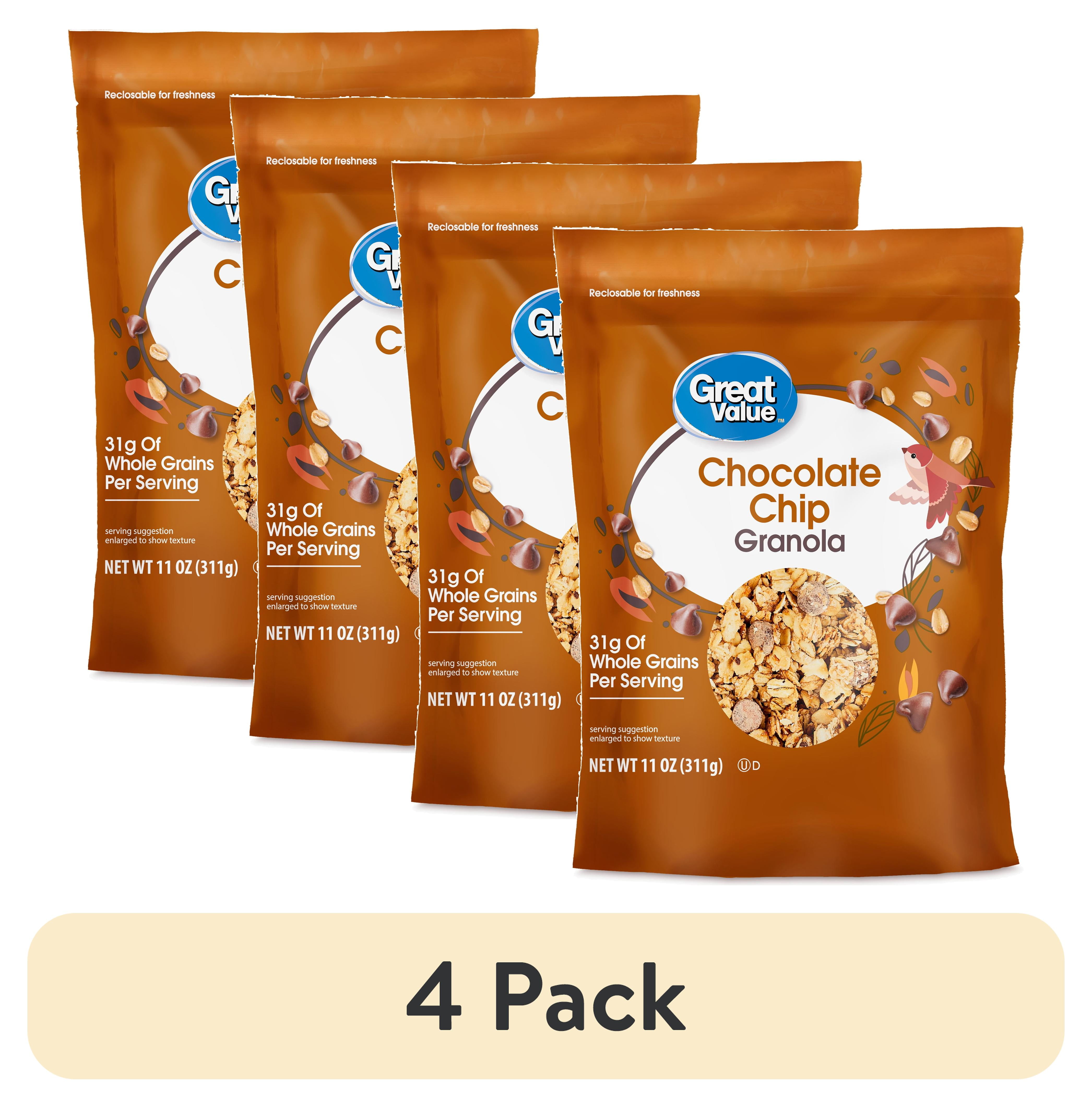 (4 pack) Great Value Chocolate Chip Granola, 11 oz