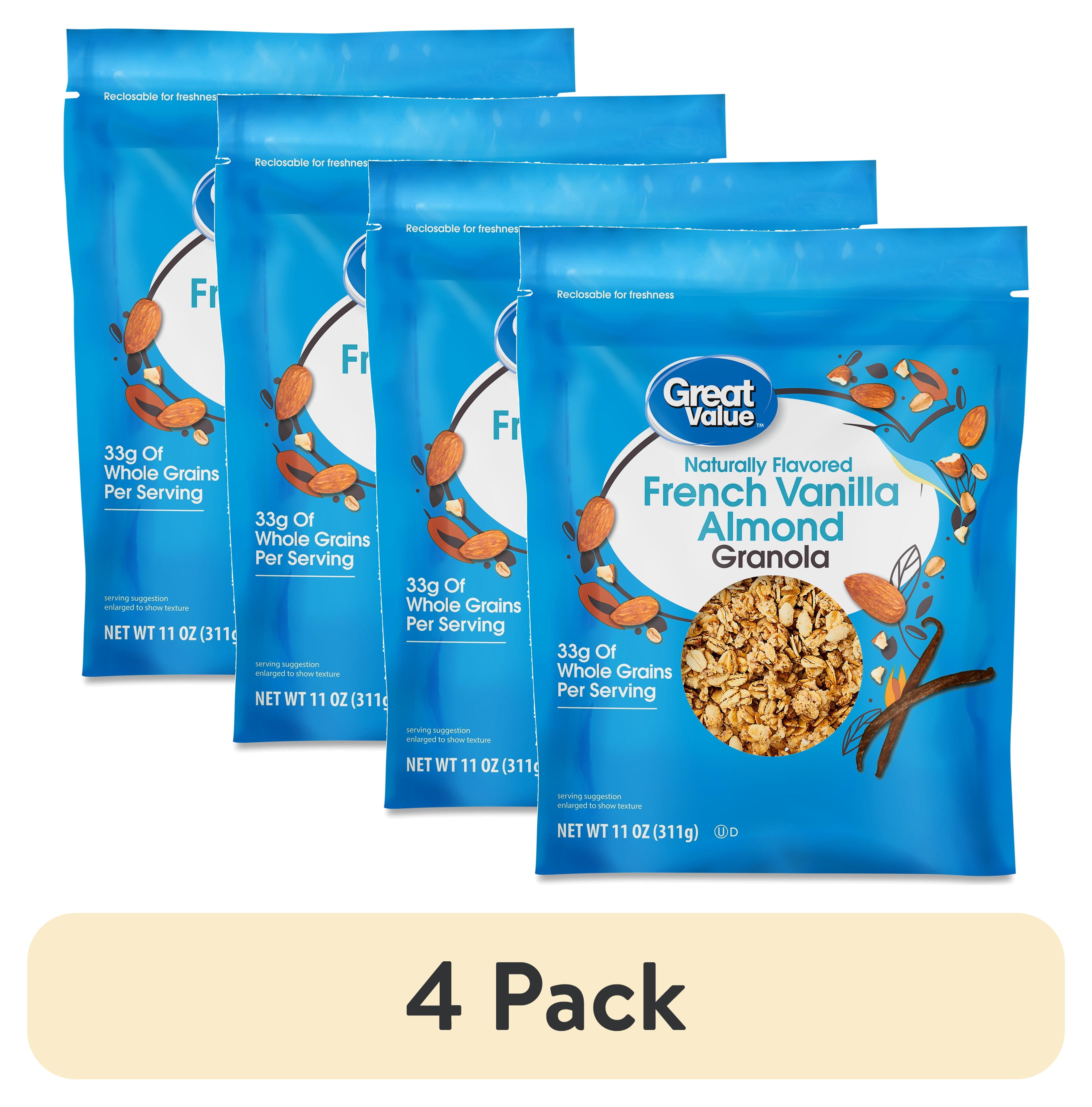 (4 pack) Great Value French Vanilla Almond Granola, 11 oz