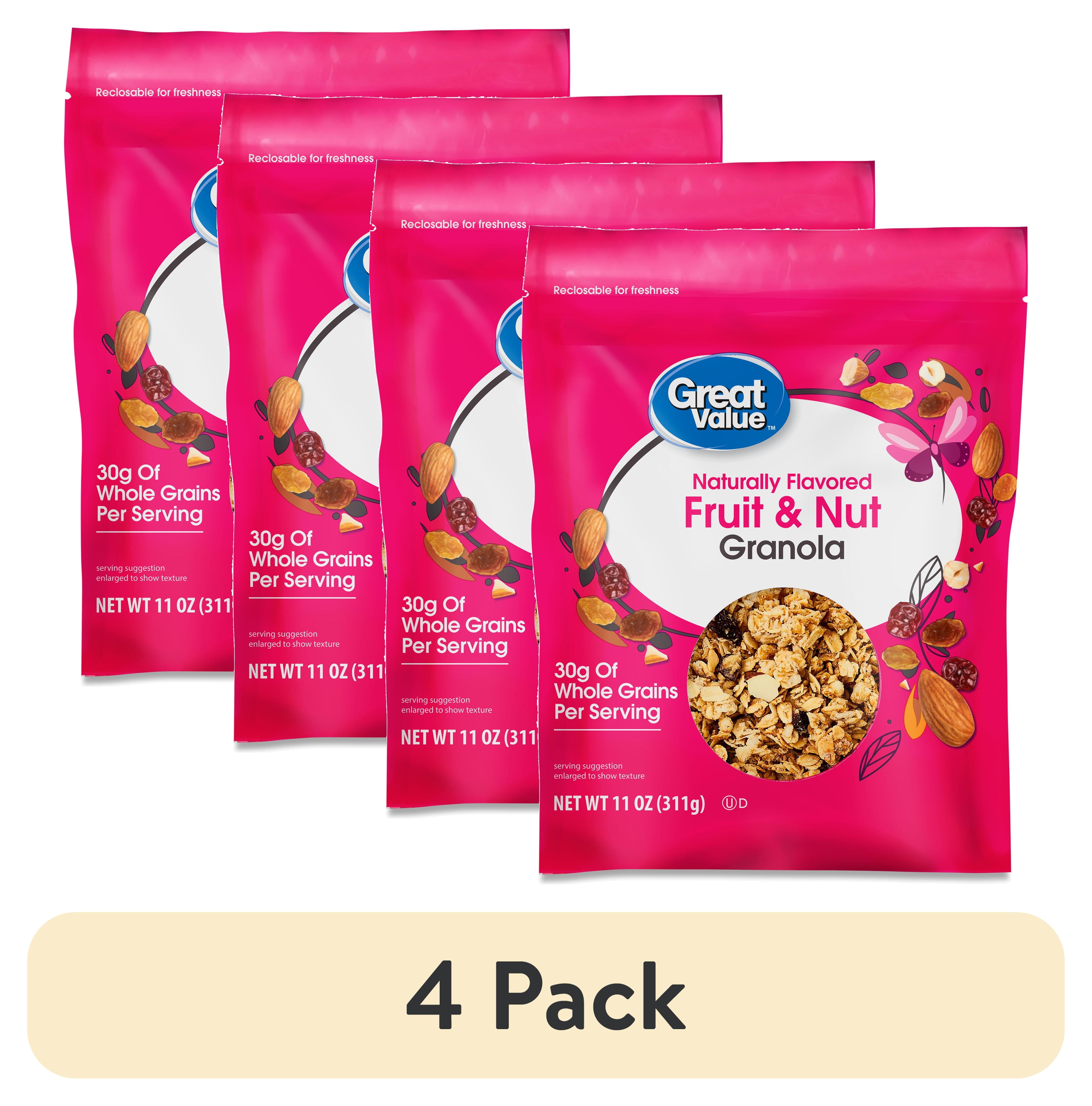 (4 pack) Great Value Fruit and Nut Granola, 11 oz