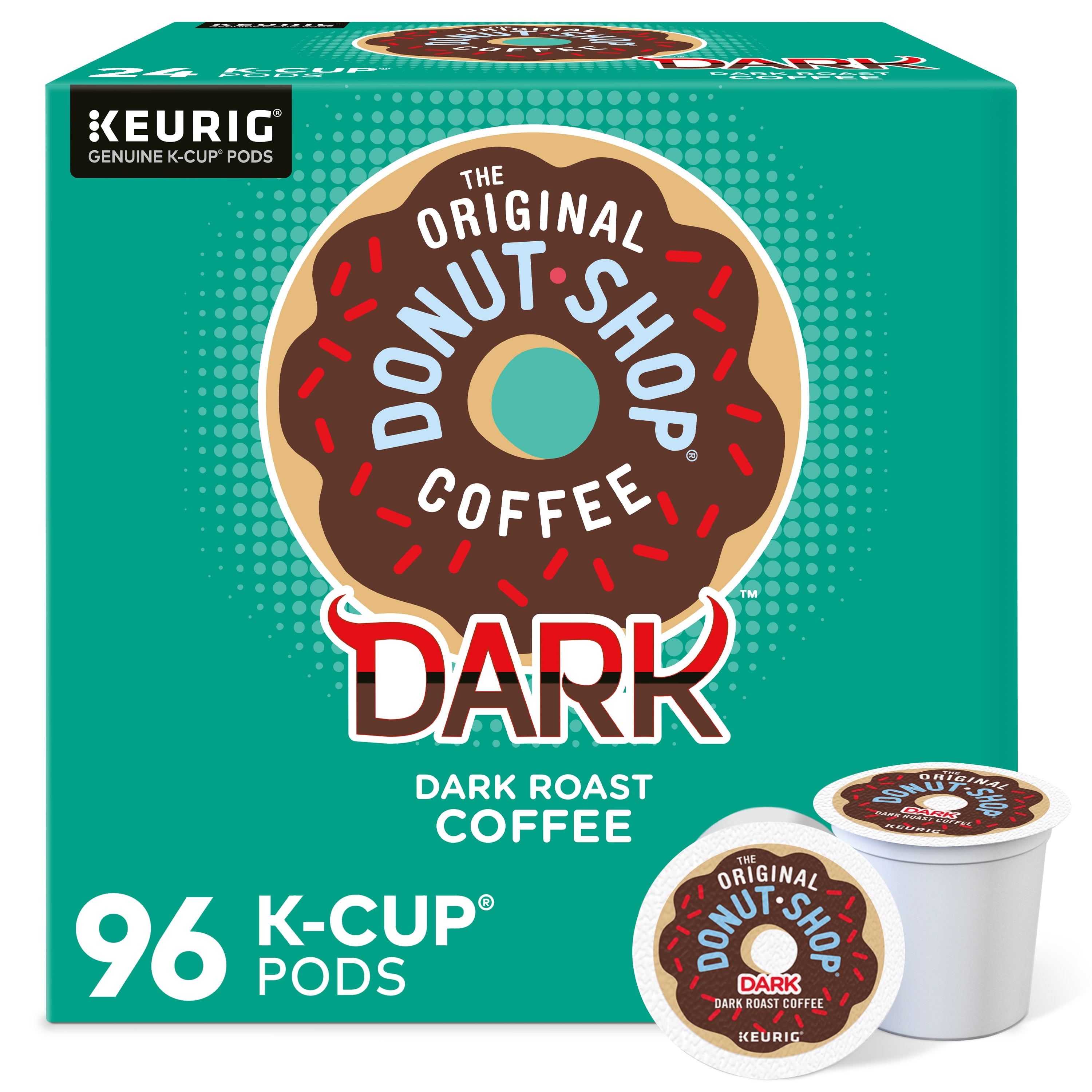 (4 pack) The Original Donut Shop, Dark Roast K-Cup Coffee Pods, 24 Count