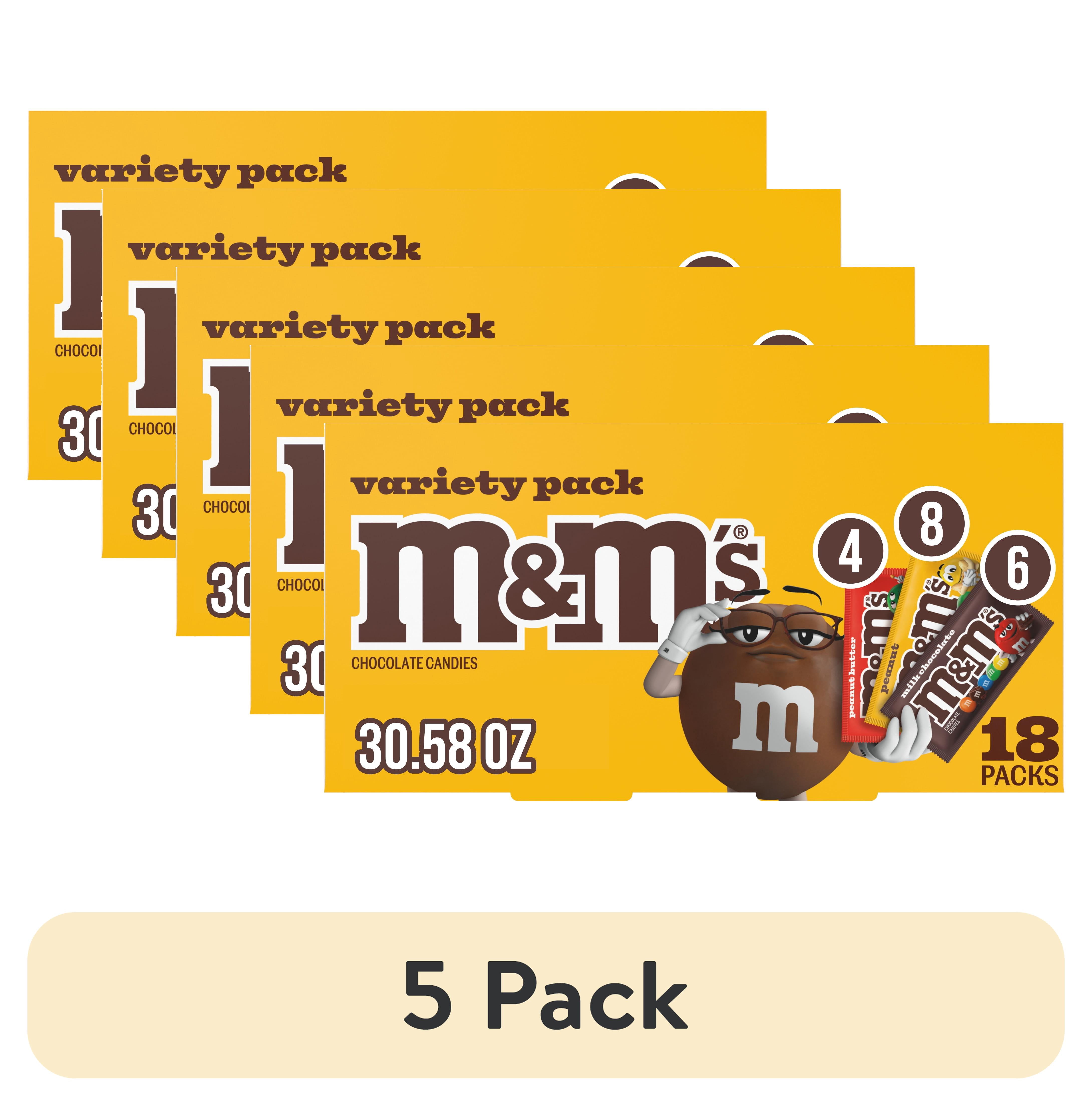 (5 pack) M&M's Variety Pack Full Size Milk Chocolate Candy Bars - 18 Ct