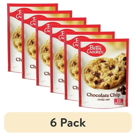 (6 pack) Betty Crocker Chocolate Chip Cookie Mix, Ready in 3 Easy Steps, 1 Bag, 17.5 oz