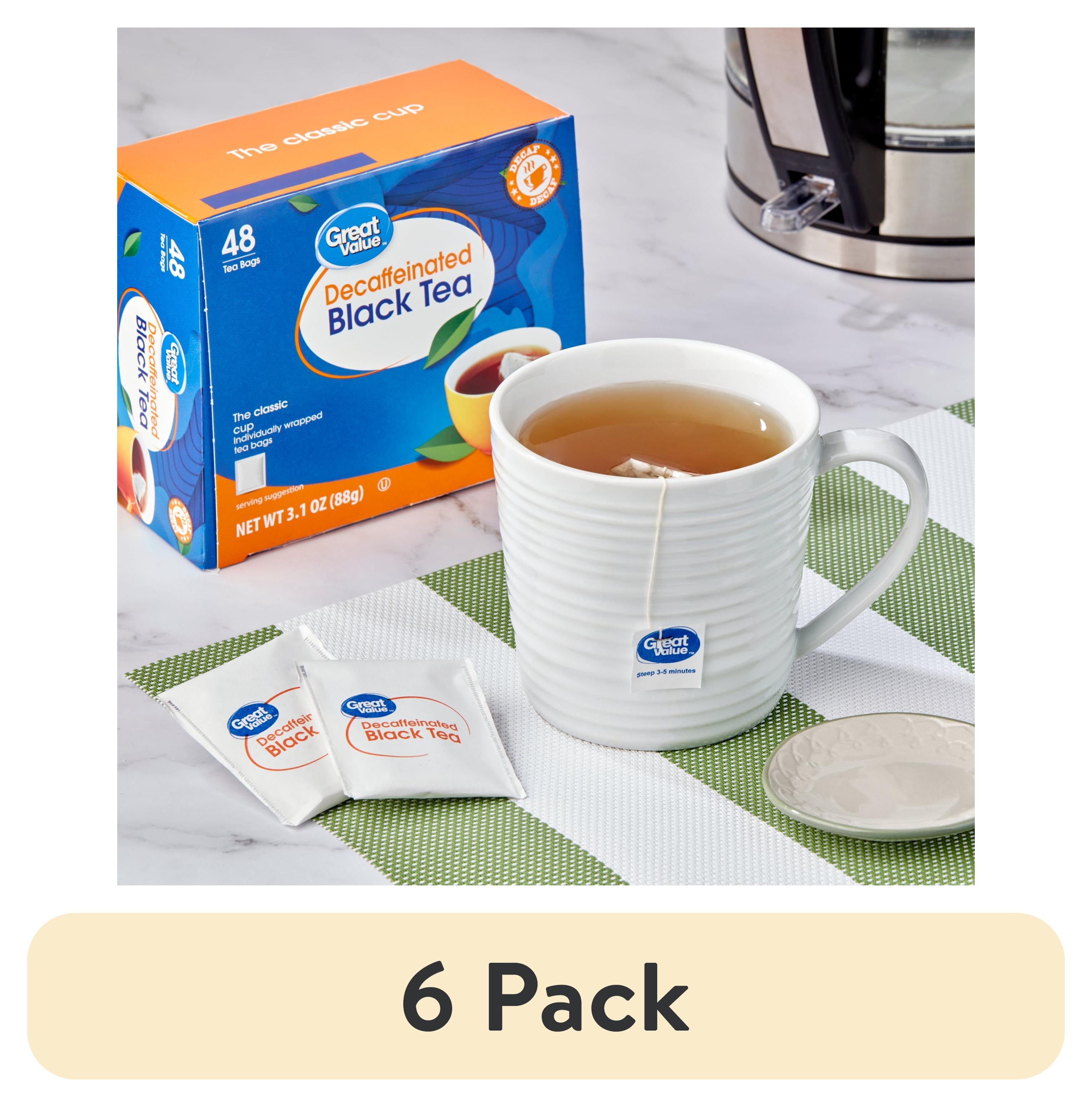 (6 pack) Great Value Decaffeinated Black Tea Bags, 3.23 oz, 50 Count