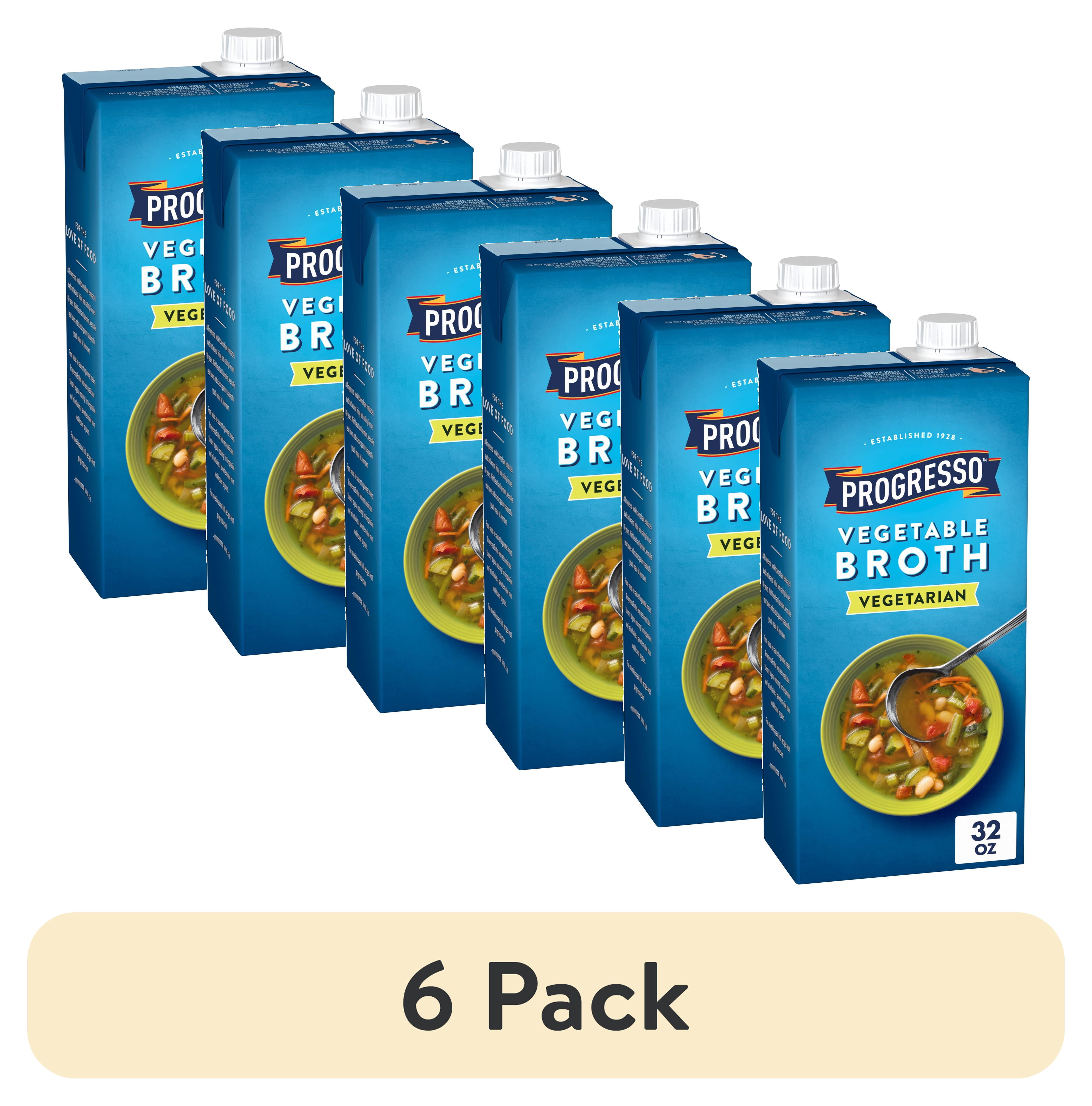 (6 pack) Progresso Vegetable Broth, Vegetarian, Gluten Free, 32 oz