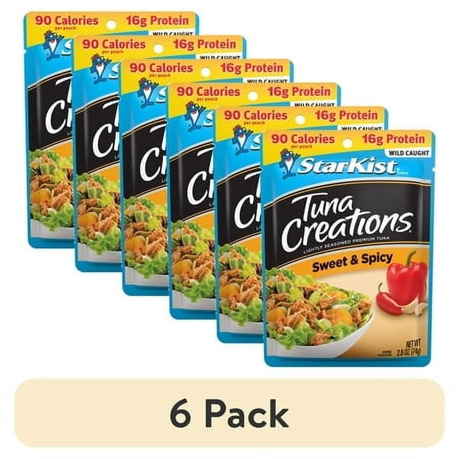 (6 pack) StarKist Tuna Creations, Sweet and Spicy, Wild Caught, 16g Protein, 2.6 oz Pouch