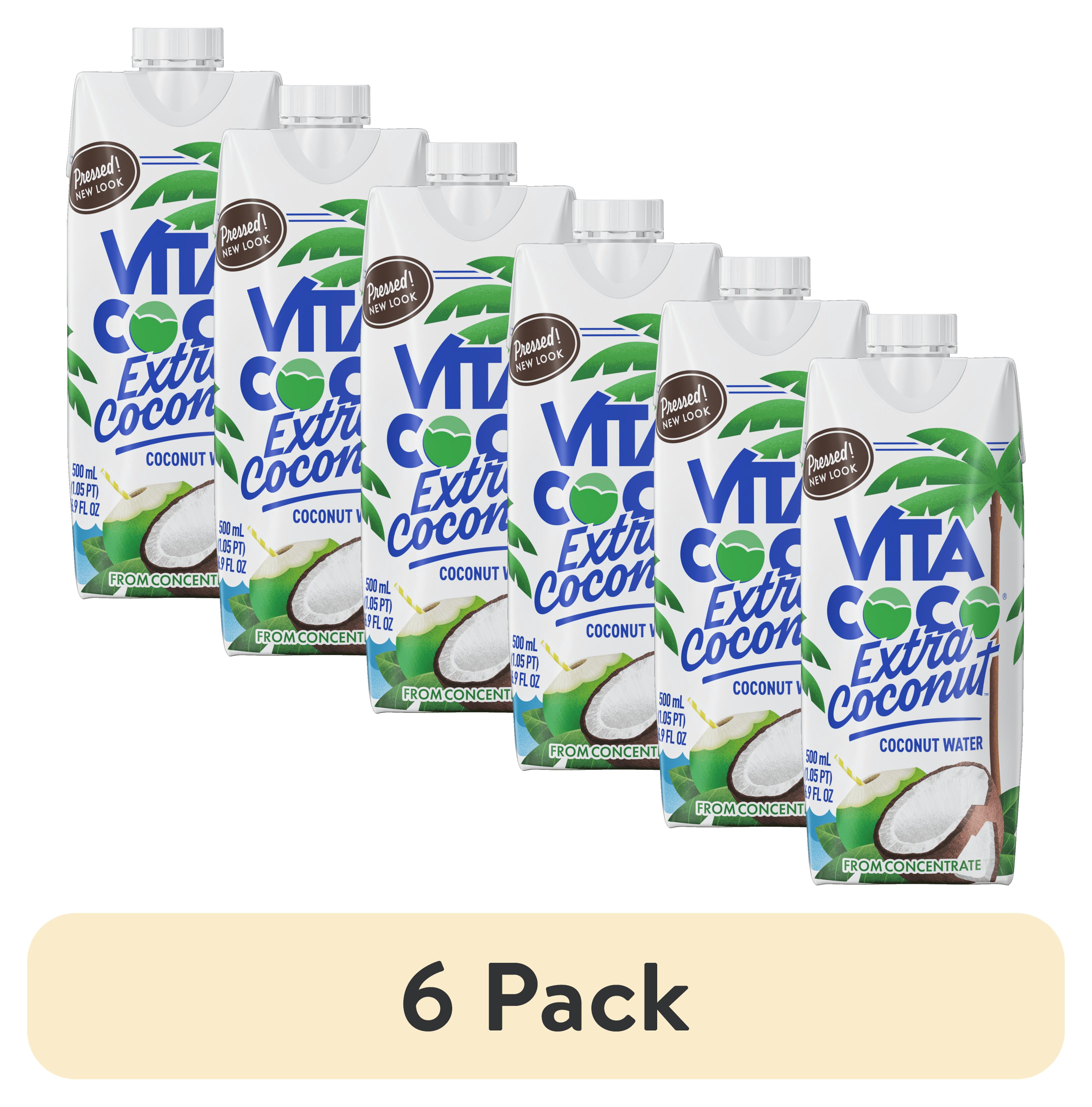 (6 pack) Vita Coco Extra Coconut Coconut Water, 16.9 fl oz