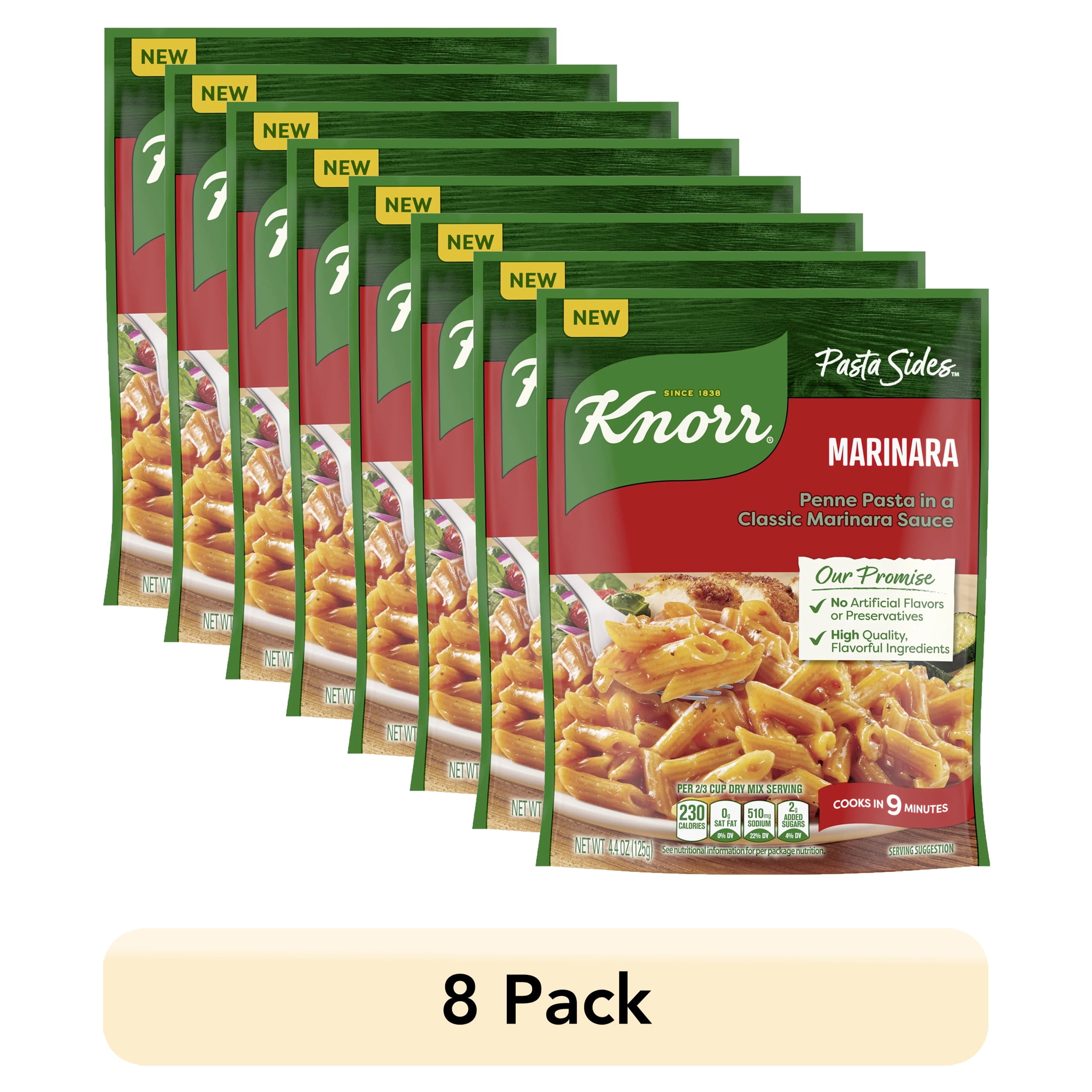 (8 pack) Knorr Pasta Sides Marinara Penne Made with No Artificial Flavors, 4.4 Oz Pouch