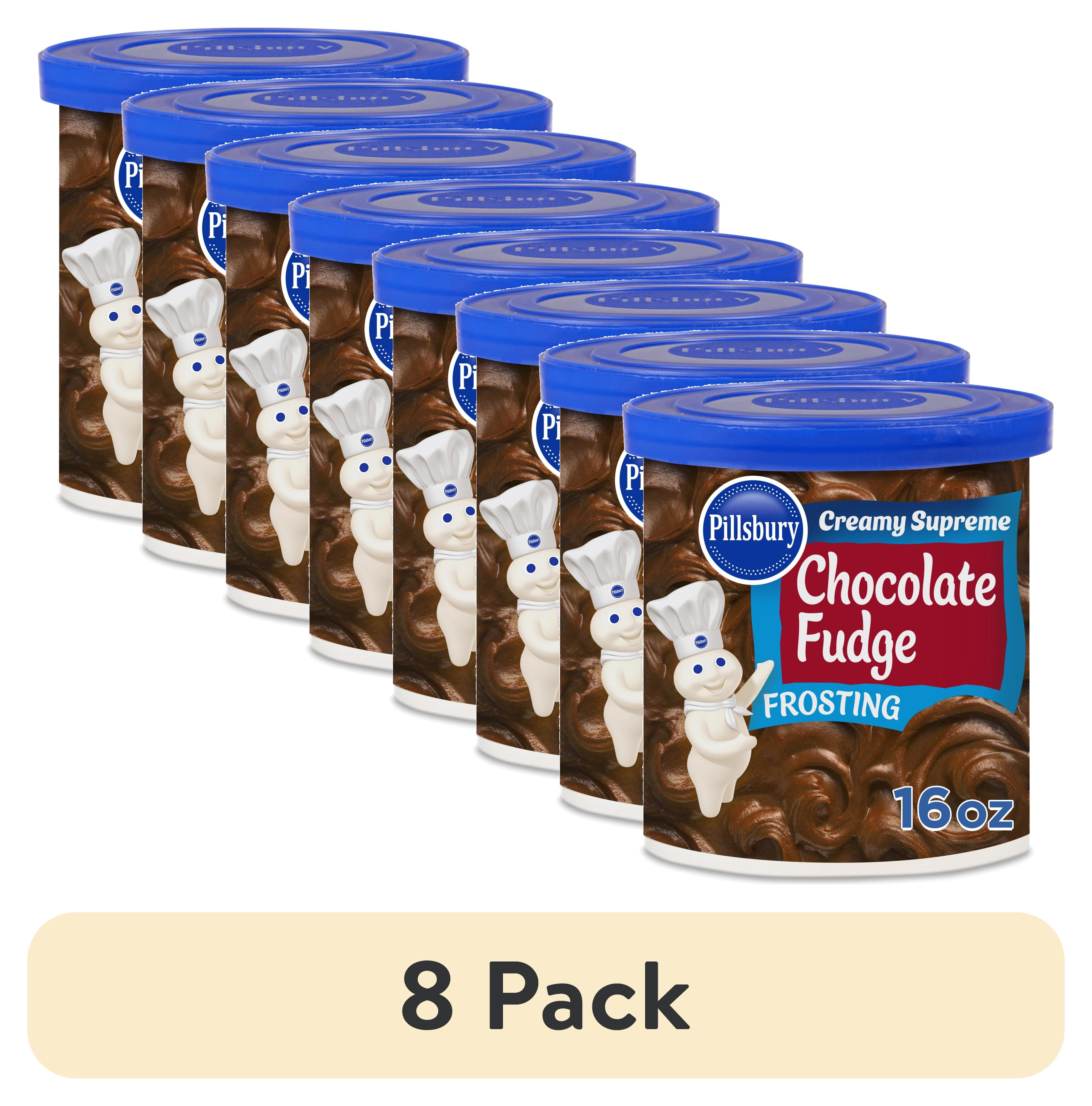 (8 pack) Pillsbury Creamy Supreme Chocolate Fudge Flavored Frosting, 16 oz Tub