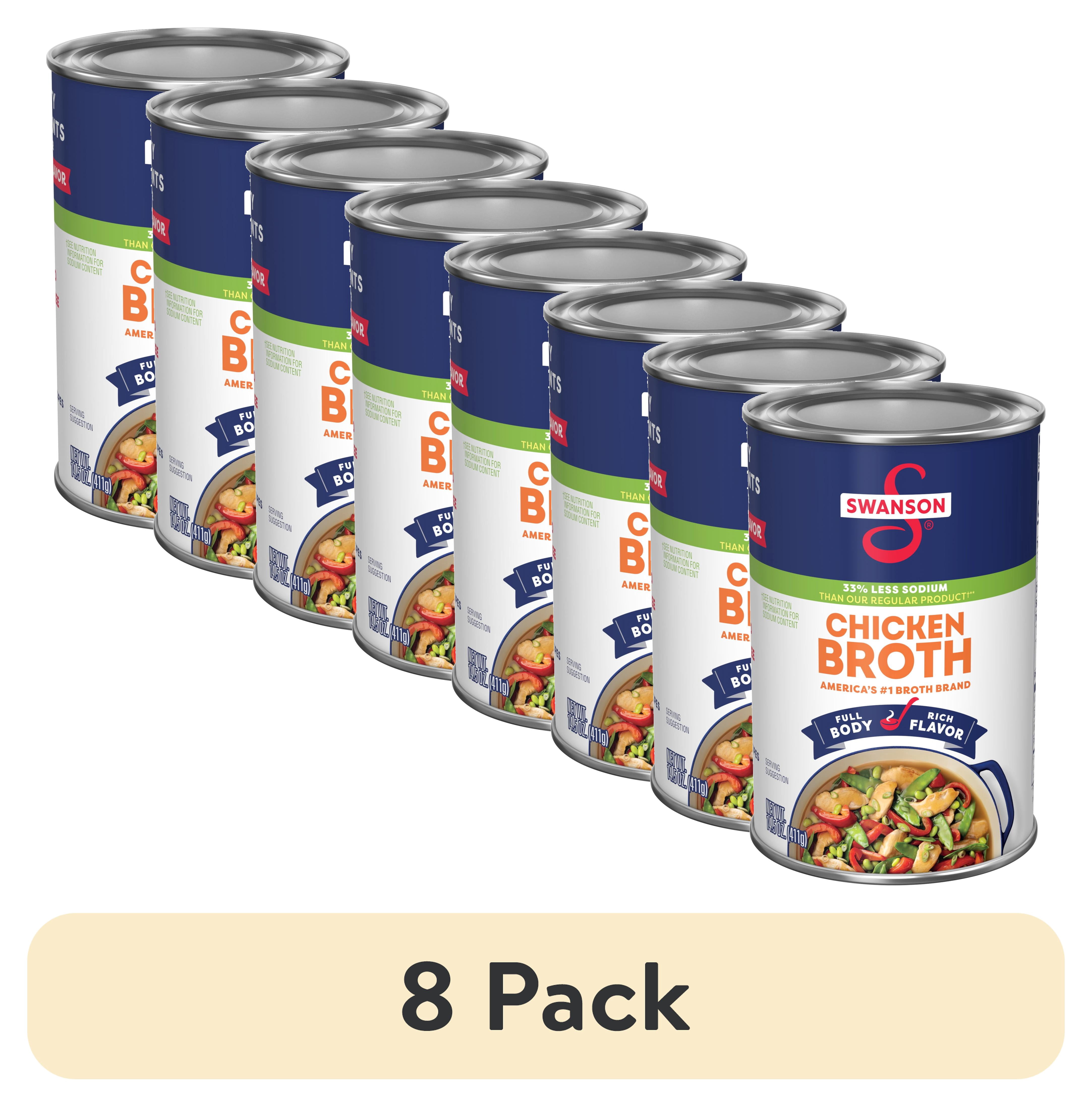 (8 pack) Swanson 33% Less Sodium Chicken Broth, 14.5 oz Can
