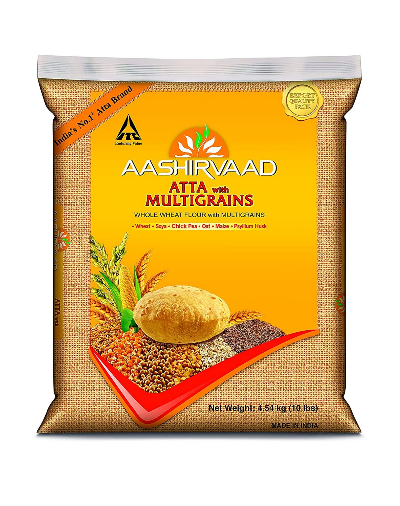 AASHIRVAAD WHOLE WHEAT MULTIGRAIN FLOUR 10 LB