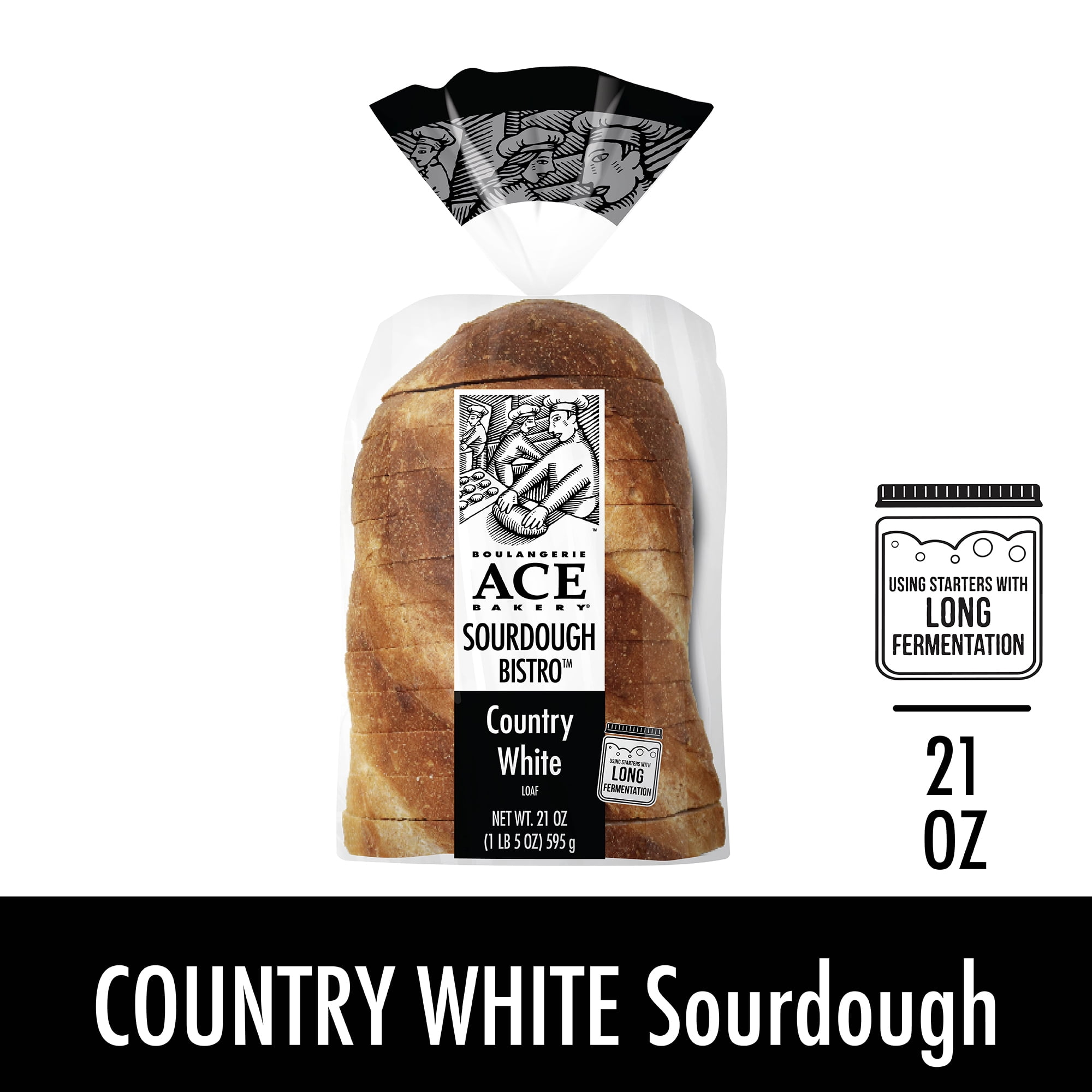 ACE Bakery Country White Sourdough Bread, Regular Sliced Bistro Half-Loaf, Shelf-Stable, 21 oz