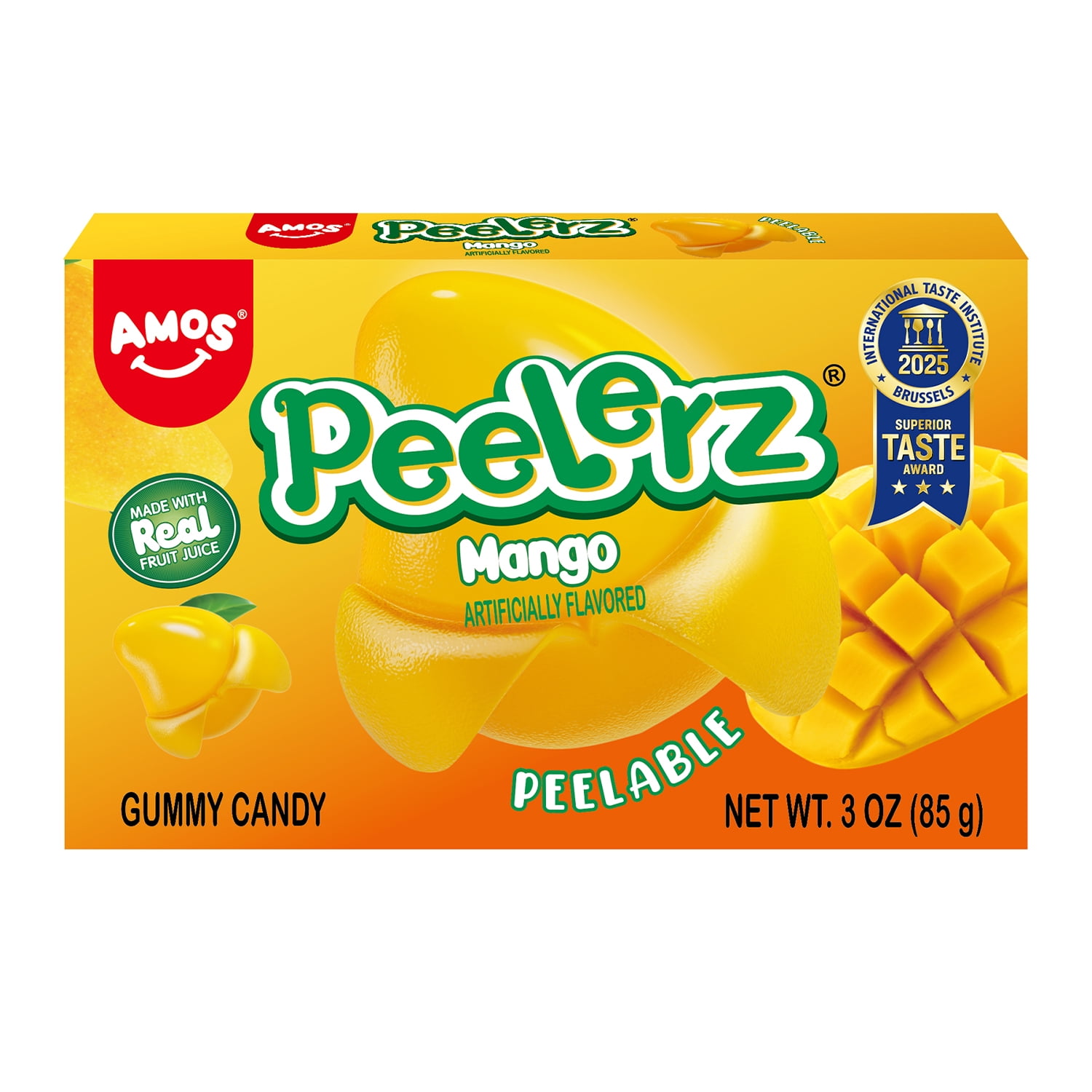 AMOS Peelerz Mango Theatre Box, Gluten, Milk and Nut Free, 1 Count, 3 Oz