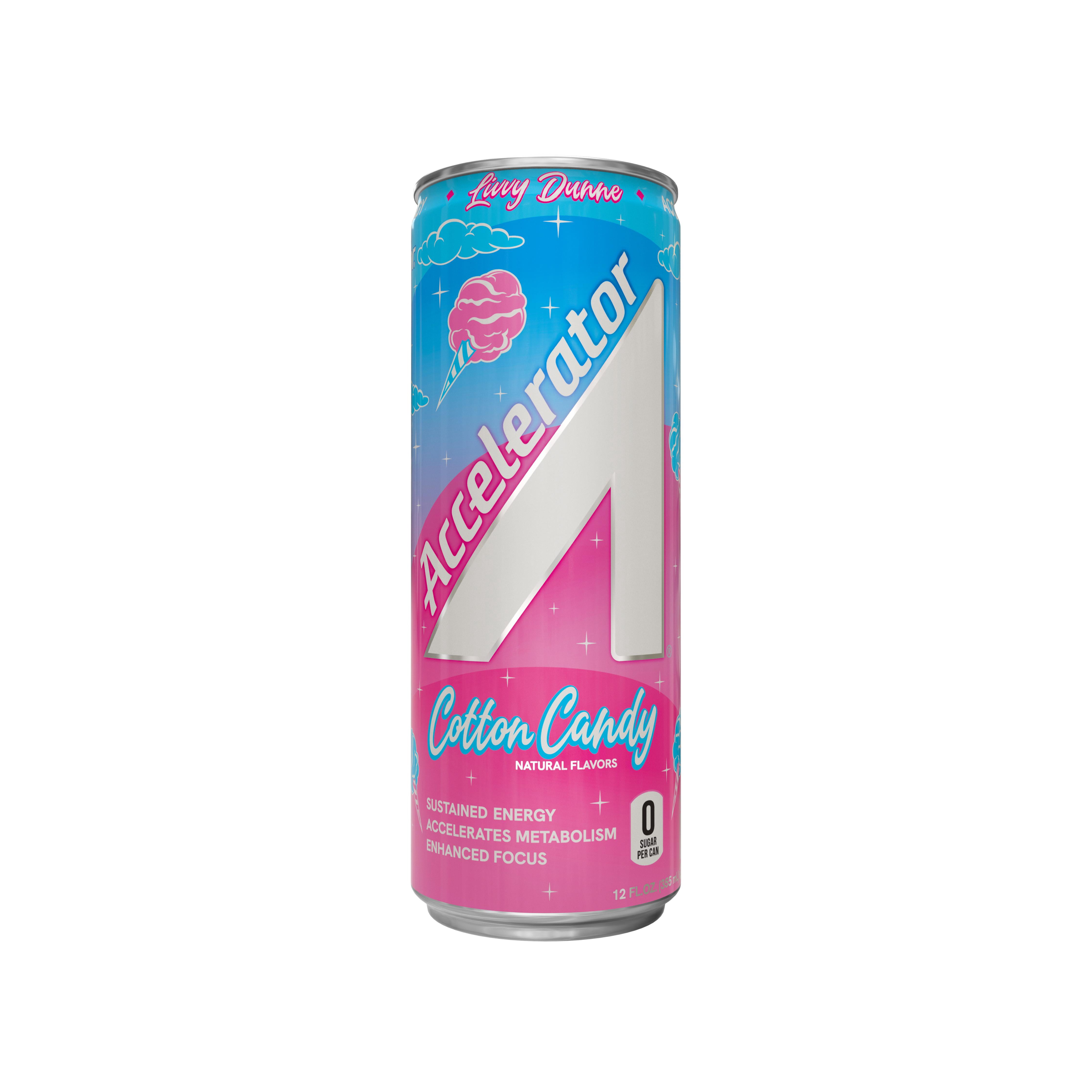 Accelerator Cotton Candy Sugar Free Energy Drink, 12 fl oz Can
