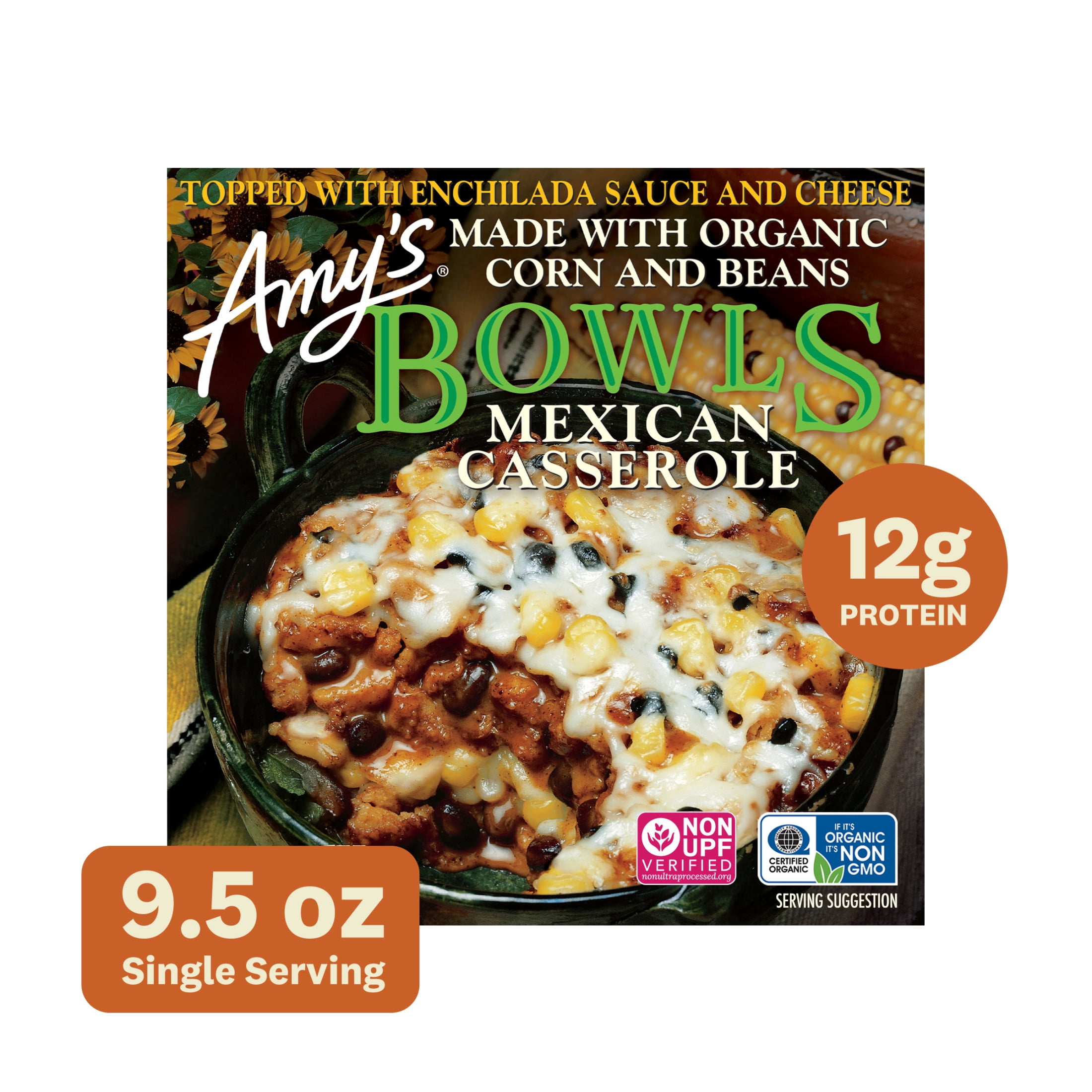 Amy's Frozen Meals, Mexican Casserole Bowl, Microwave Meals, 9.5 oz