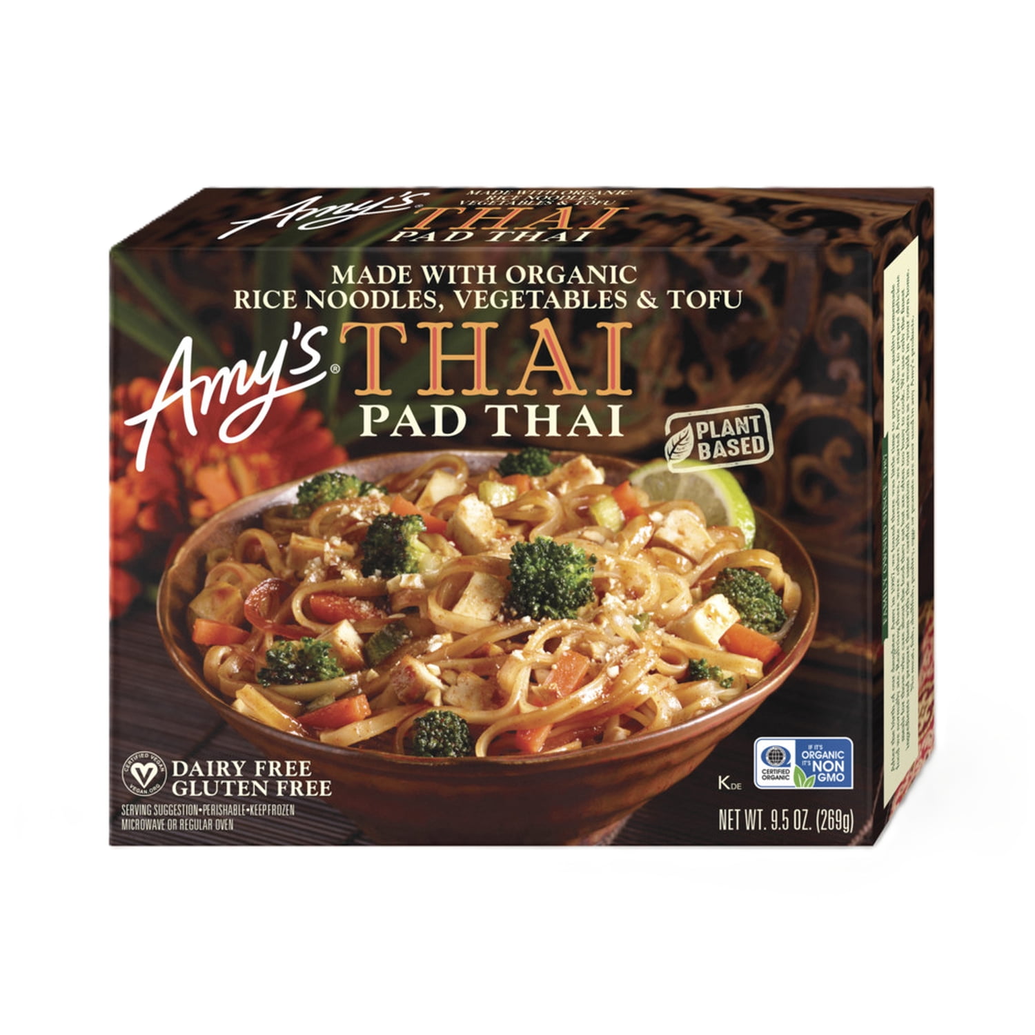 Amy's Frozen Meals, Pad Thai, Gluten Free Microwave Meals, 9.5 oz