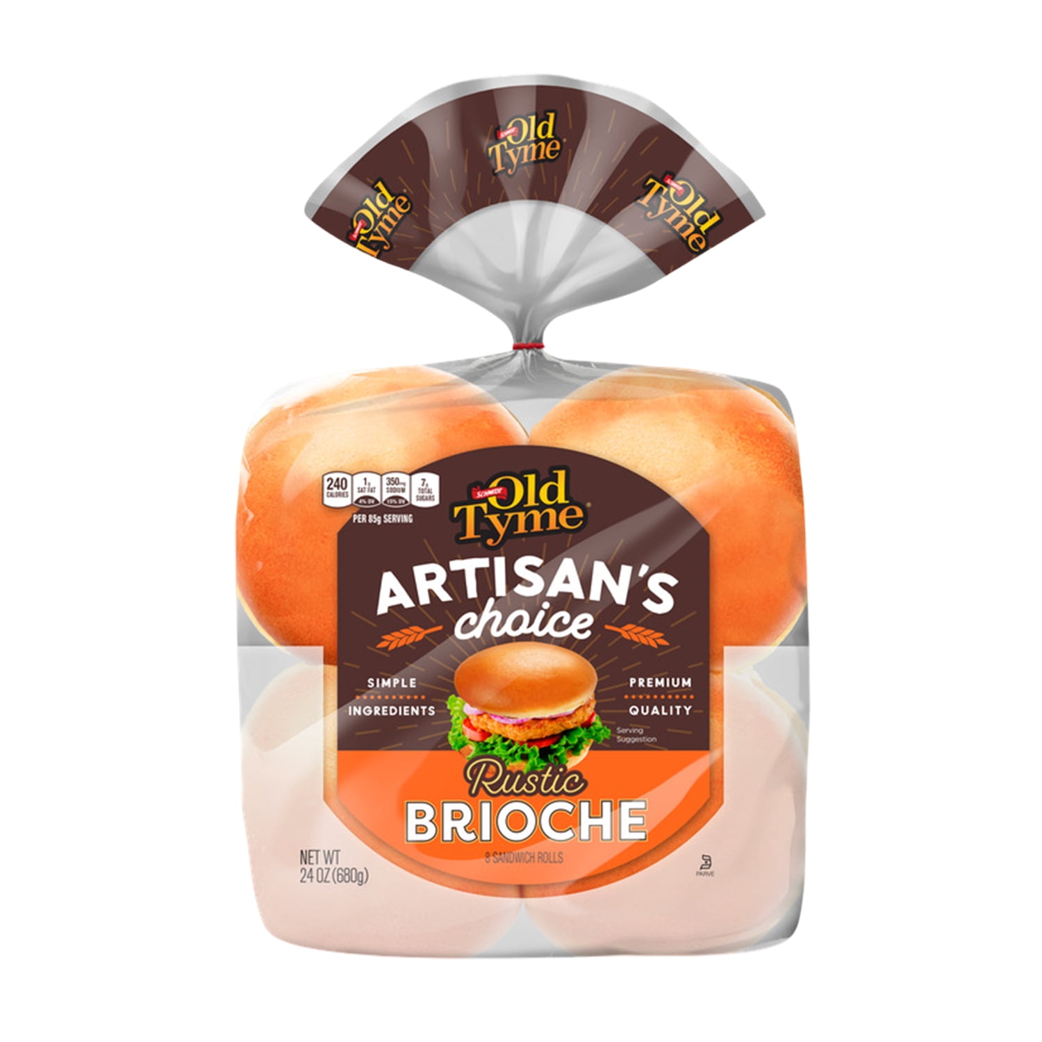 Schmidt Old Tyme Artisan's Choice Rustic Brioche Sandwich Rolls, 8 Count, 24 oz