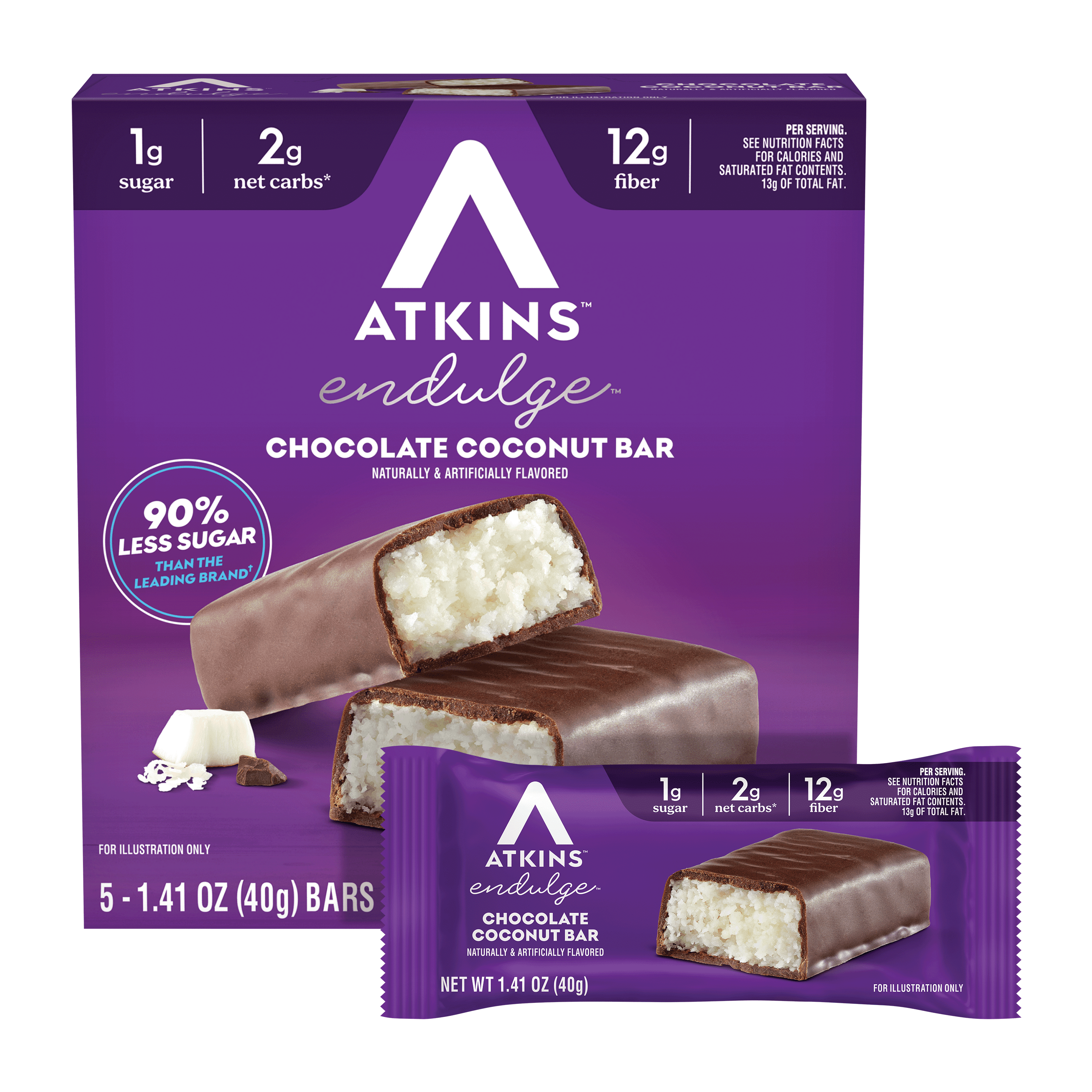 Atkins Endulge Treats, Chocolate Coconut Bars, 5 Count