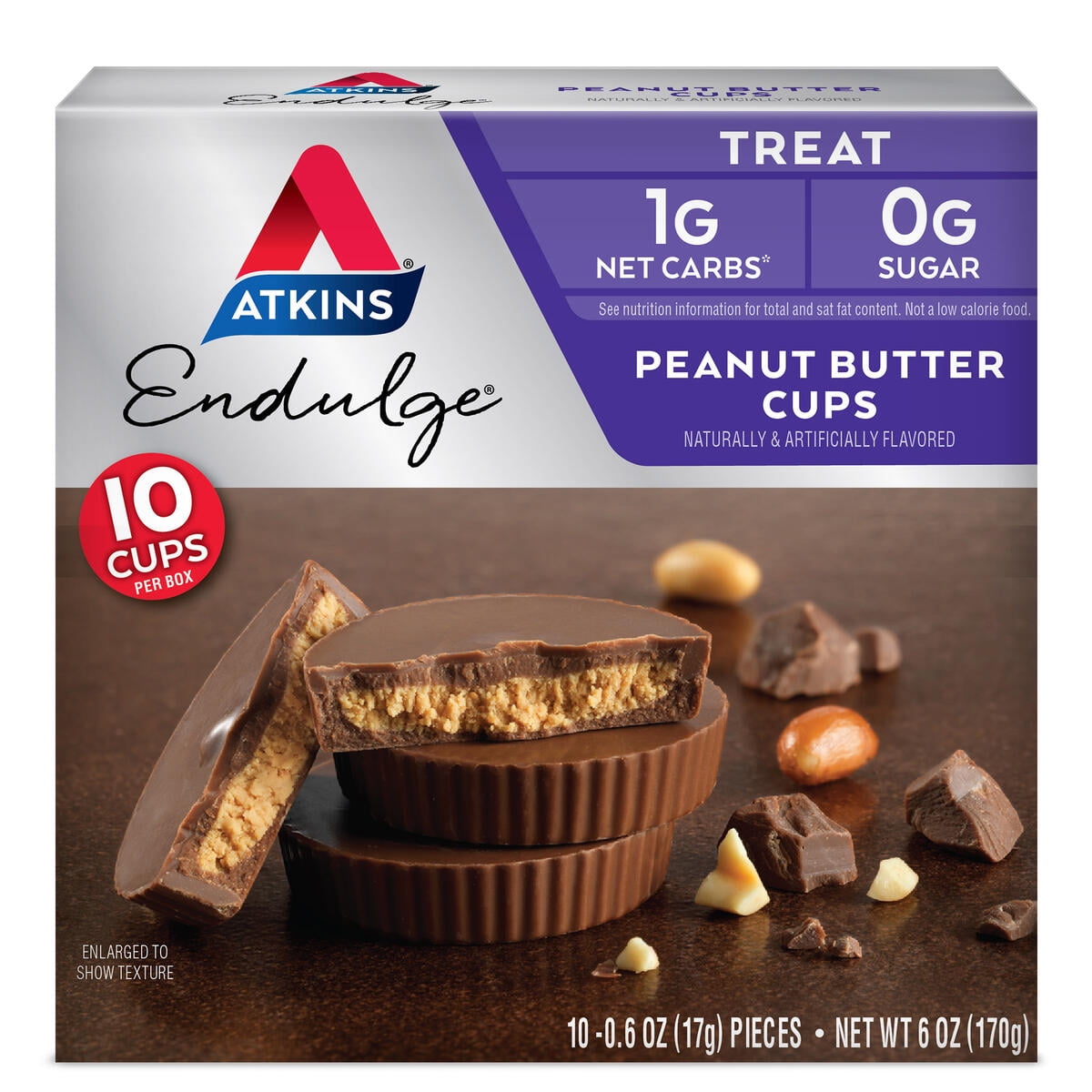 Atkins Endulge Treats, Peanut Butter Cups, Dessert Favorite, Low Carb, Low Sugar, 10 Count