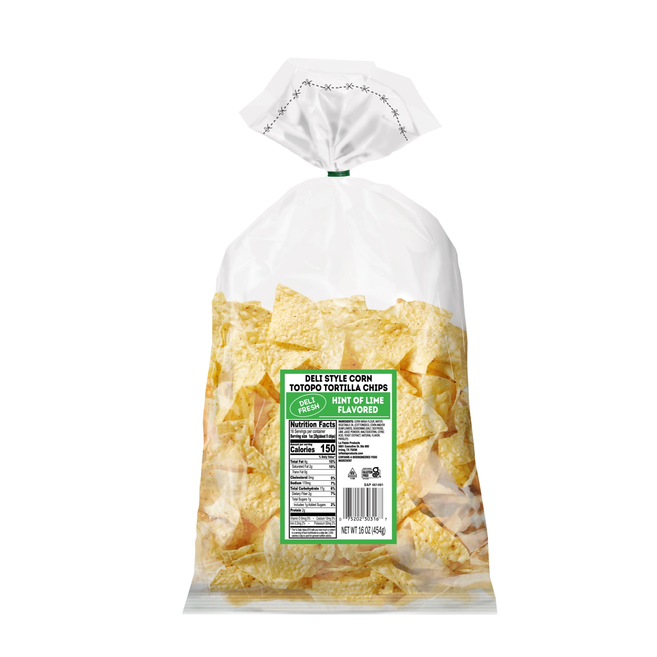 La Fiesta Hint of Lime Deli Chips, Triangles, 16 oz