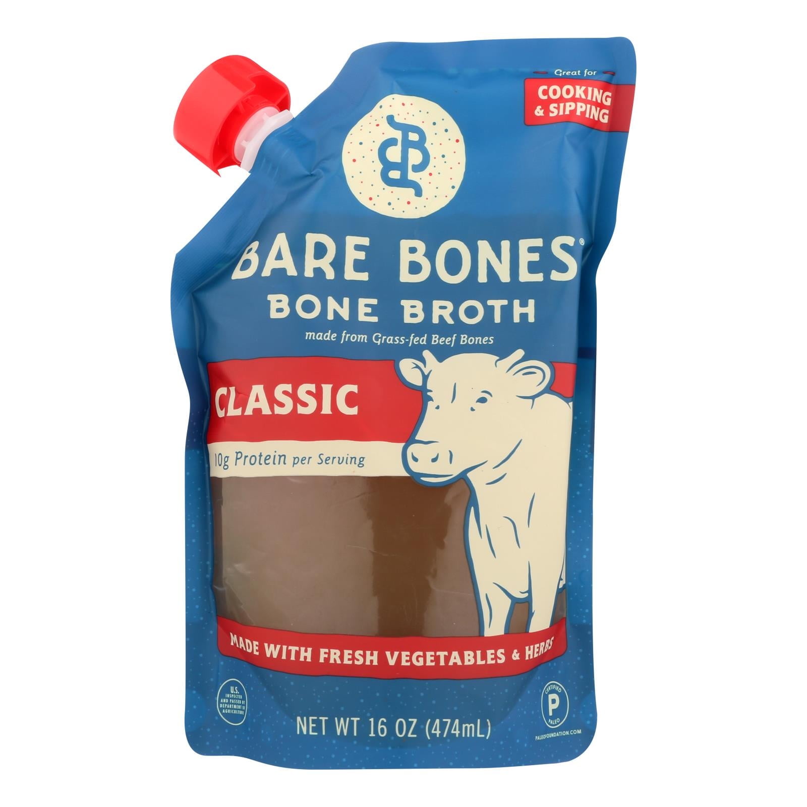 Bare Bones Grass-Fed Beef Bone Broth 16 oz