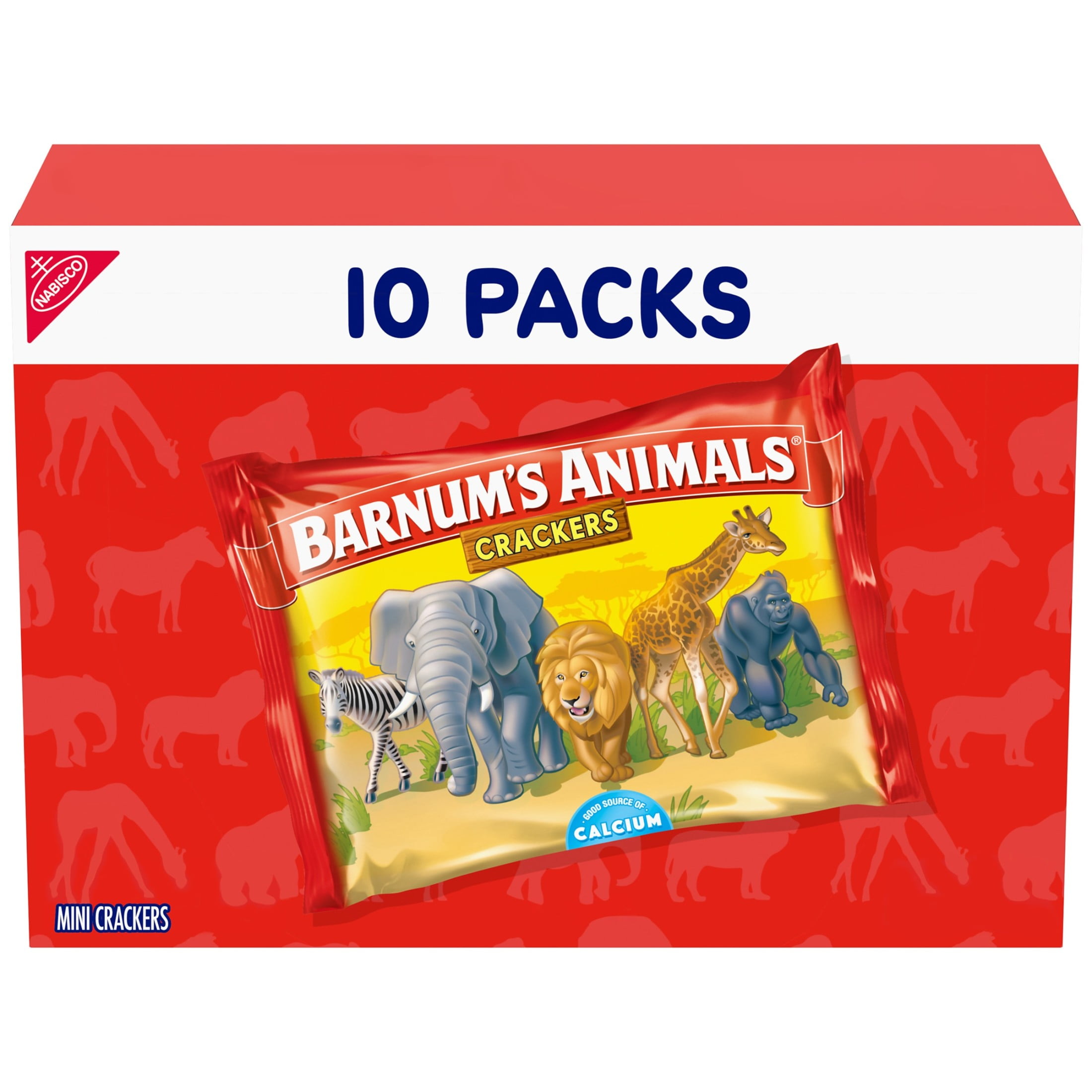BARNUM'S Original Animal Crackers, Mini Crackers, Kids Snacks, 10 Snack Packs