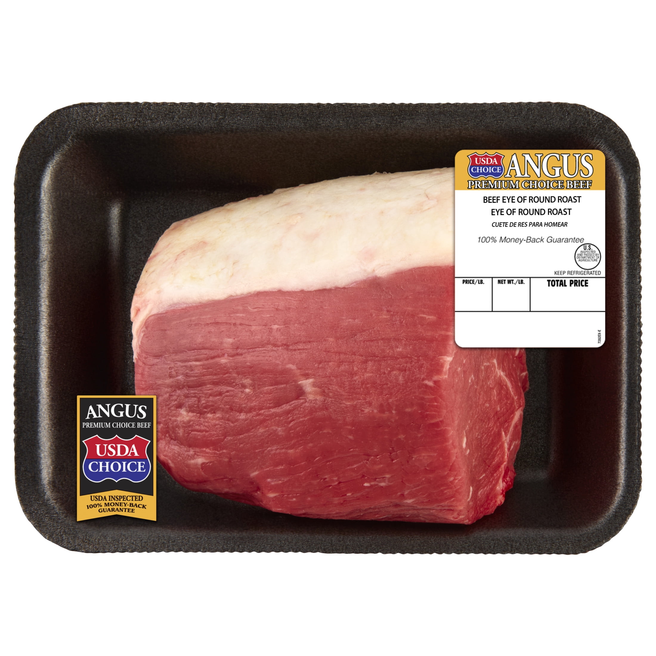 Eye of Round Boneless Roast, Choice Angus Beef, 1 per Tray, Fresh, 1.25 - 2.75 lb