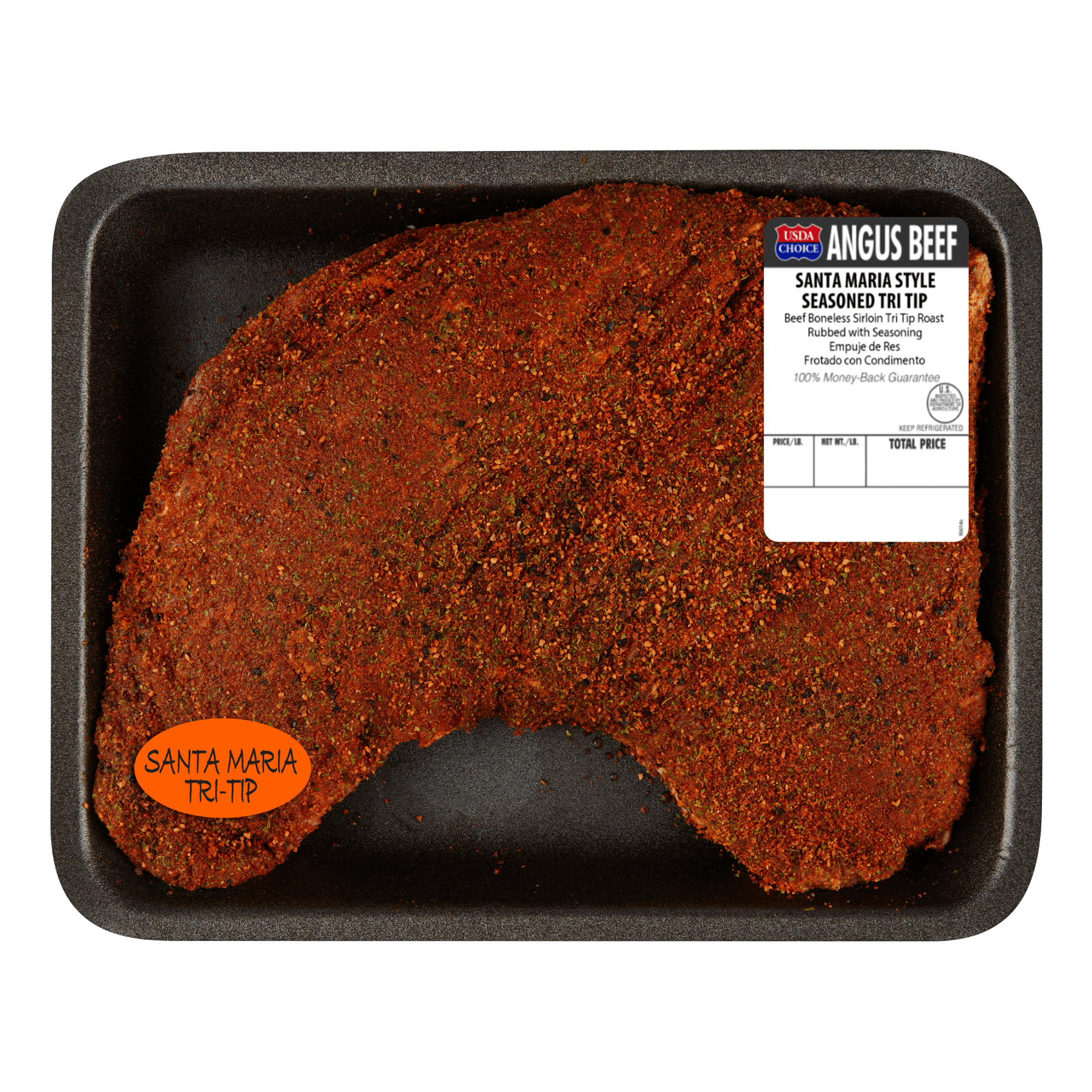 Beef Choice Angus Seasoned Tri Tip Roast, 2.34 - 3.32 lb Tray