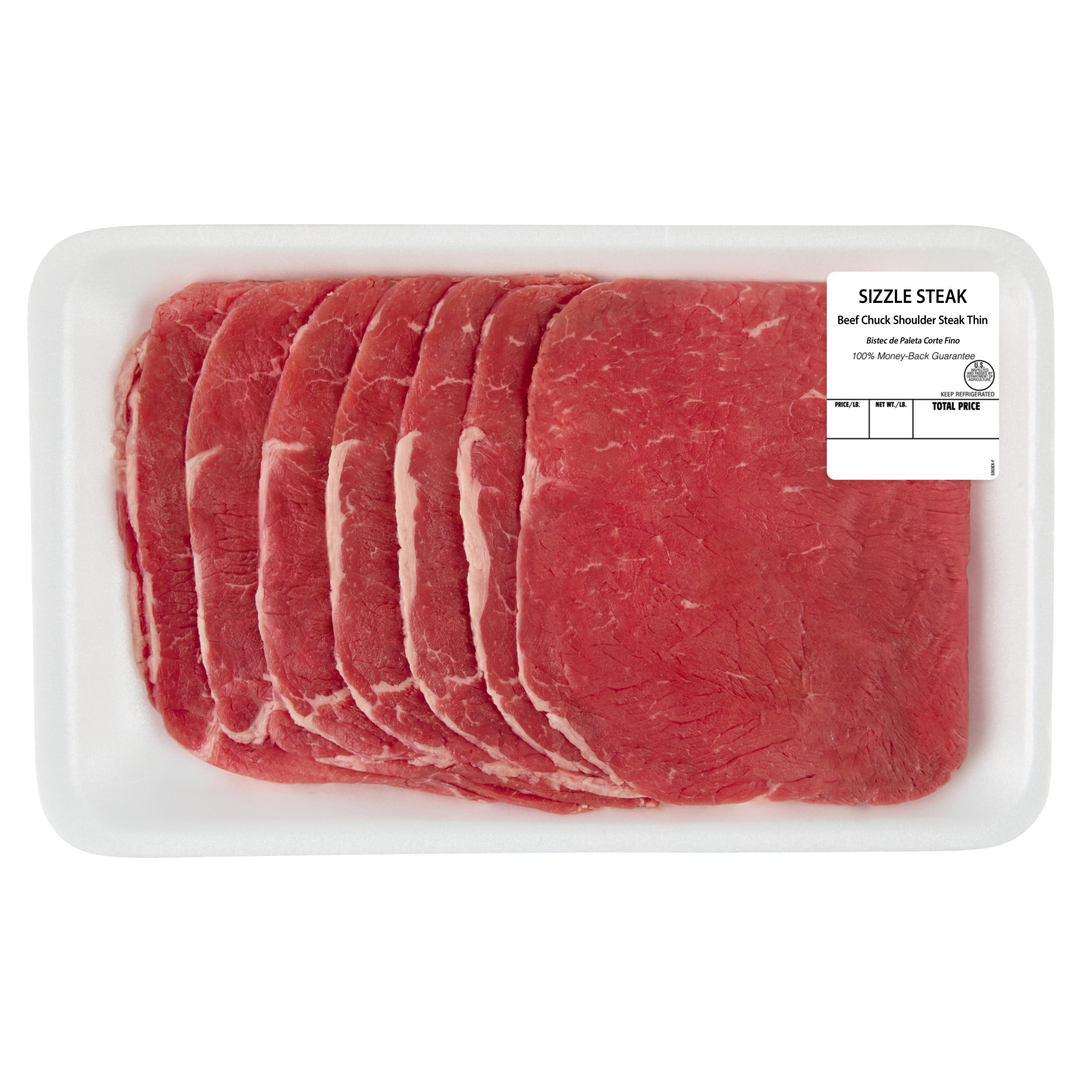 Beef Sizzle Steak, 8 per Tray, Fresh, 0.6 - 1.55 lb