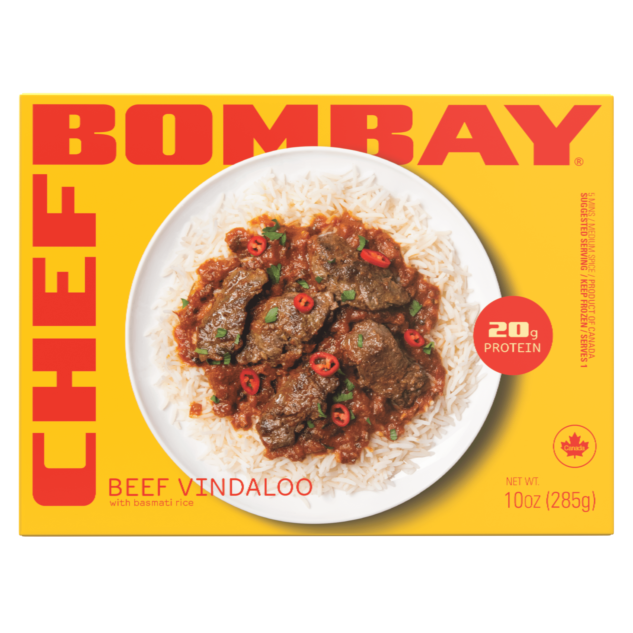 Beef Vindaloo with Basmati Rice. 10 oz Frozen Meal. Ready to Eat.