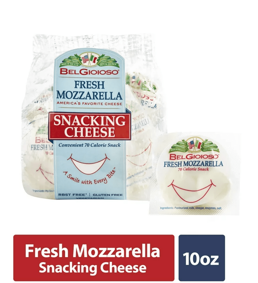 BelGioioso Fresh Mozzarella Snacking Cheese, plastic sealed Specialty Cheese Snack Packs, 10 oz