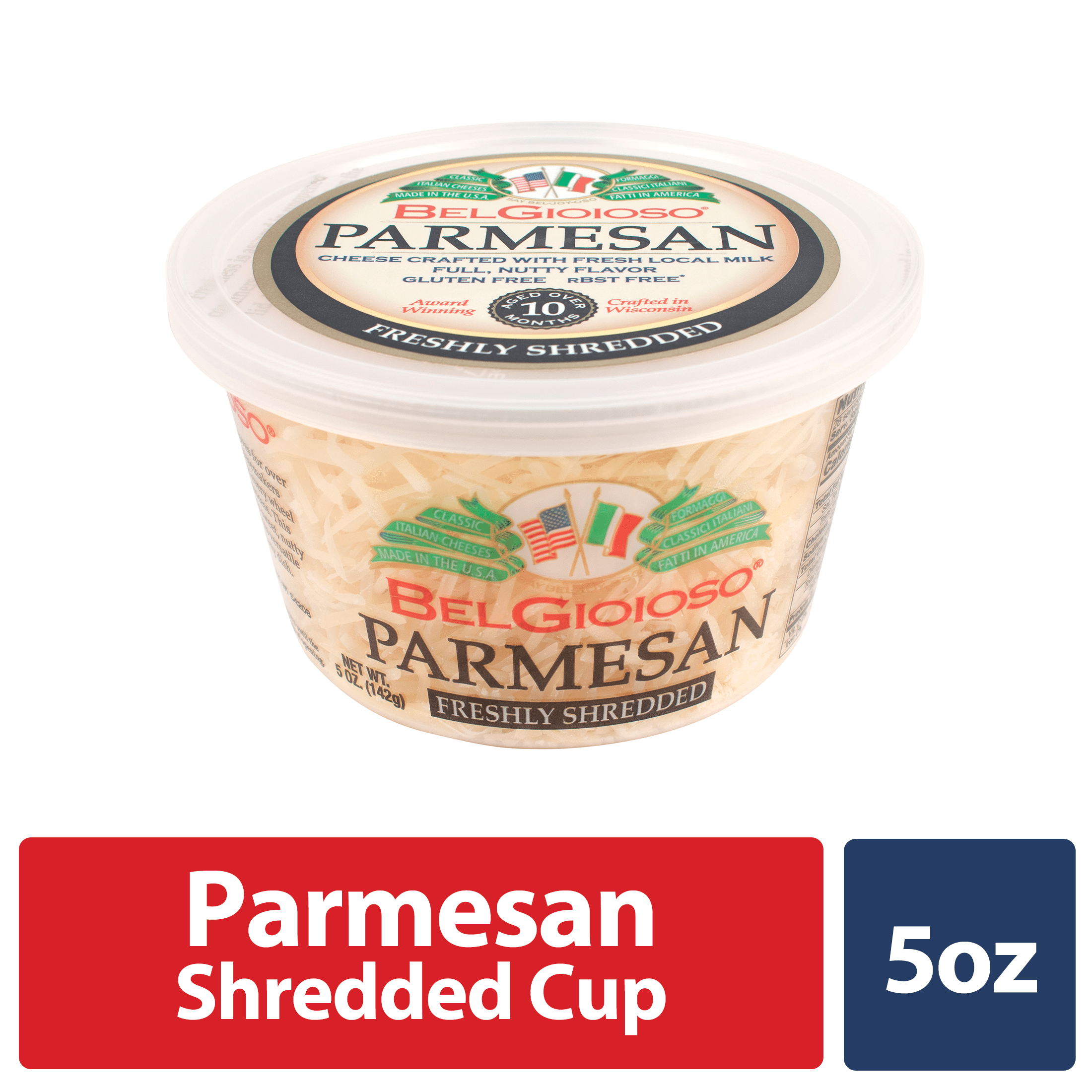 BelGioioso Freshly Shredded Parmesan Cheese, 5 oz Cup
