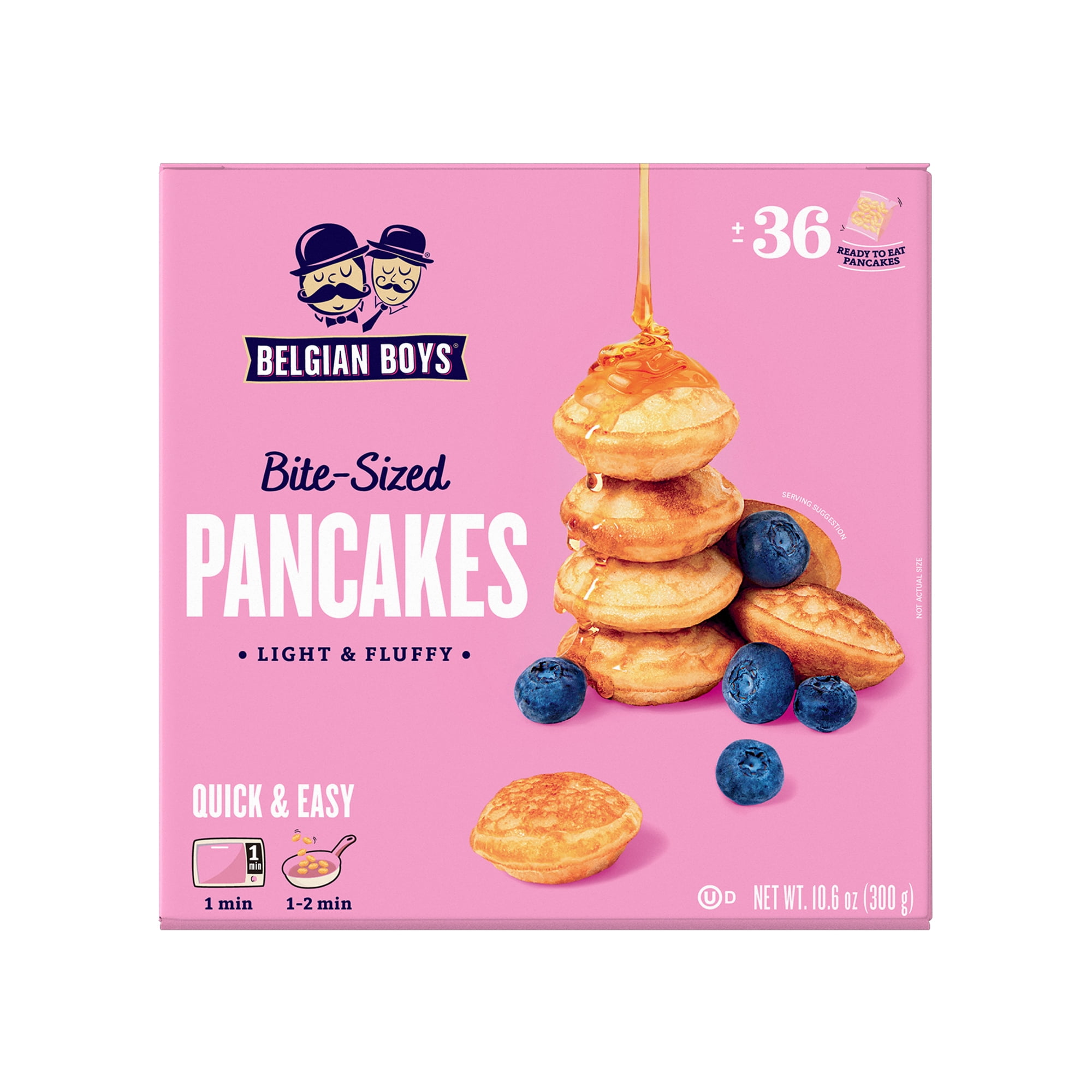 Belgian Boys Bite-Sized Pancakes, 36 Count Box, Refrigerated, Non-GMO, Allergen-Free